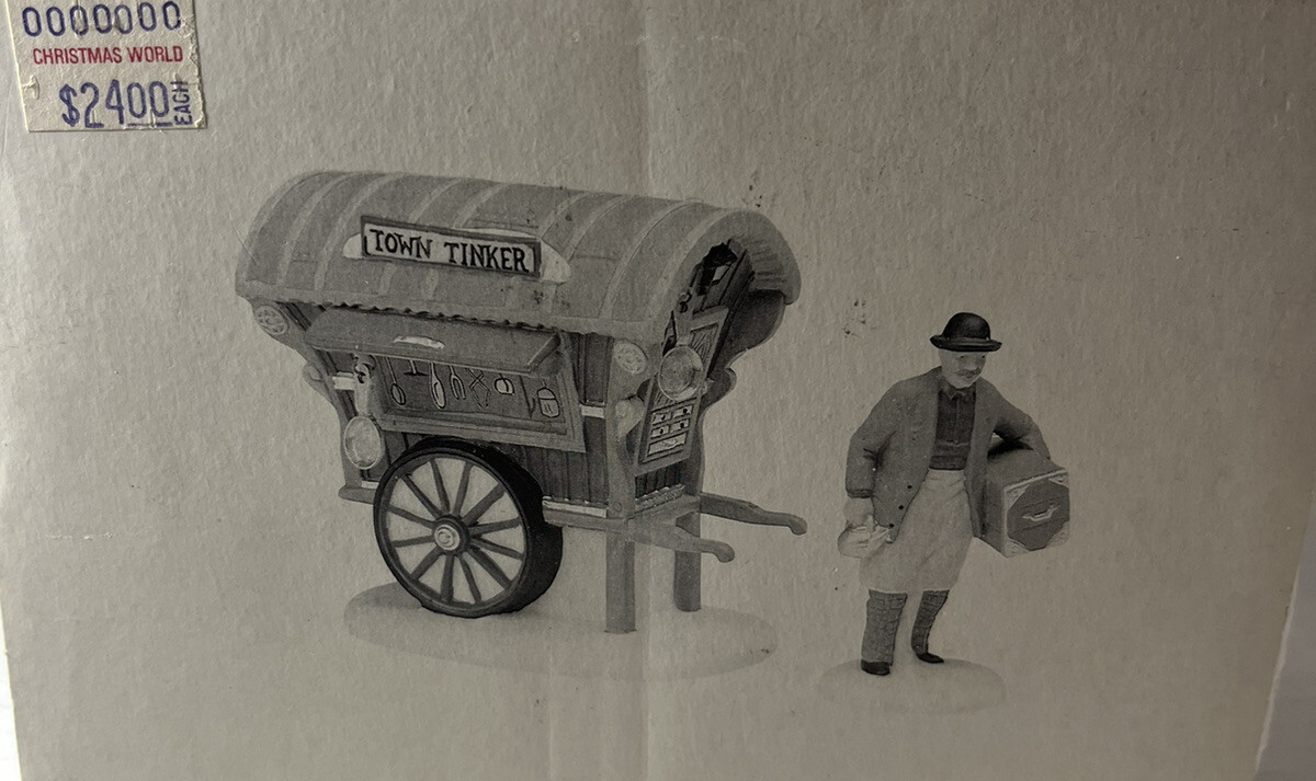 Dept 56 Heritage Village Collection “TOWN TINKER” #56464 Set 2 EUC