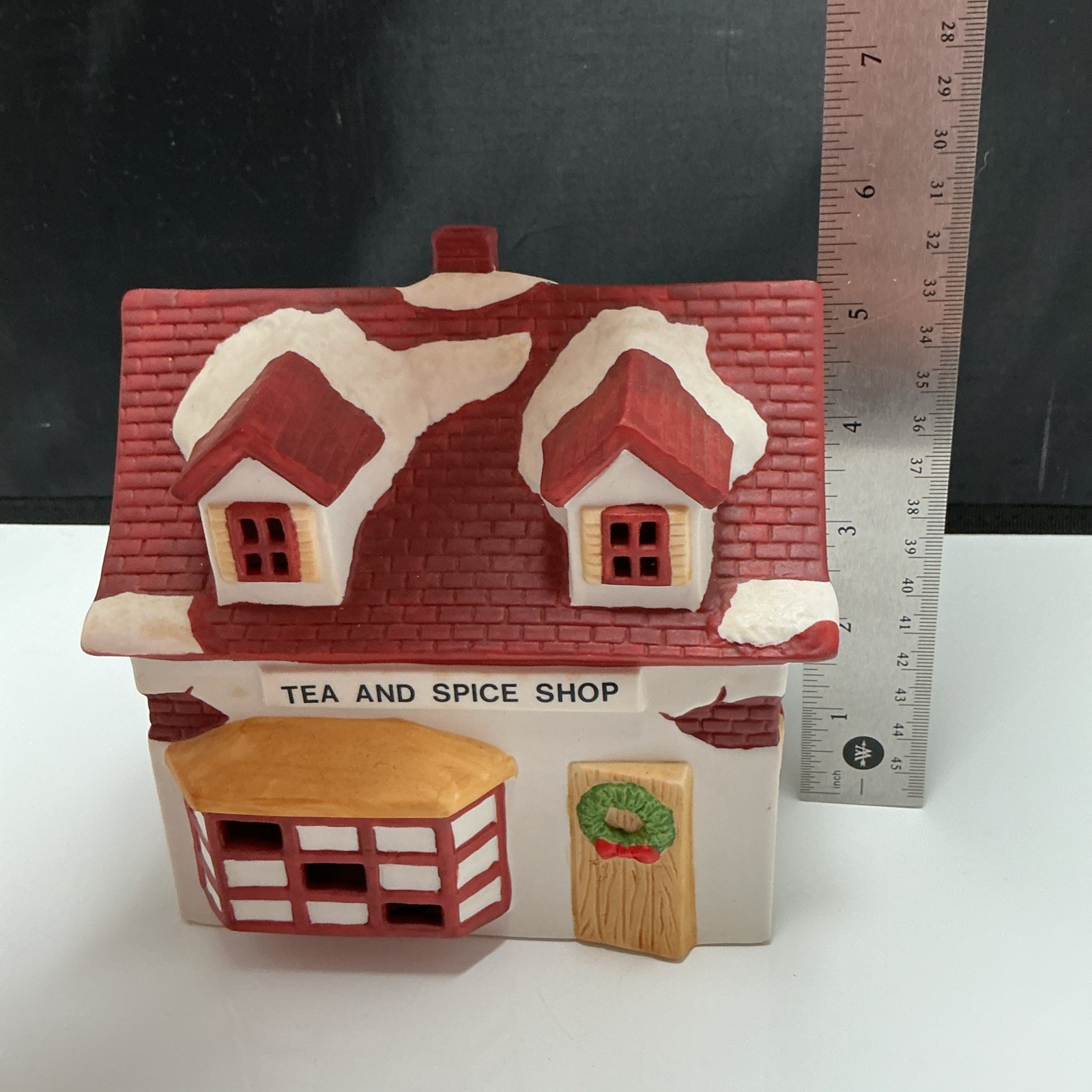 Vtg Seymour Mann Christmas Village Tea and Spice Shop Light Up House No Cord