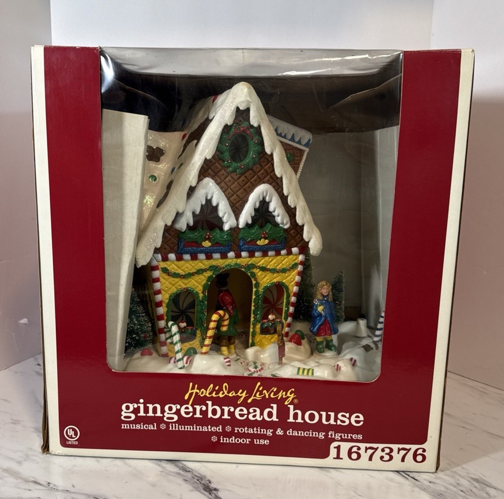 Holiday Living Gingerbread House Musical Illuminated Rotating & Dancing Figures