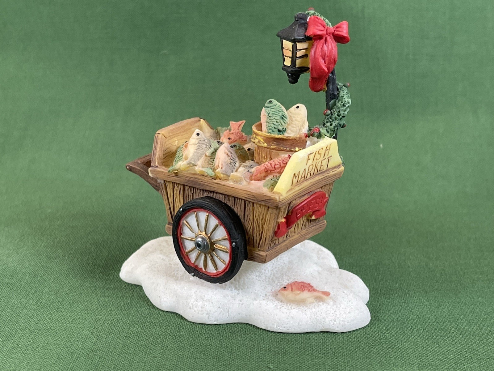 O’WELL Fresh Fish Market Cart Lantern Christmas Village Accessory NO BOX