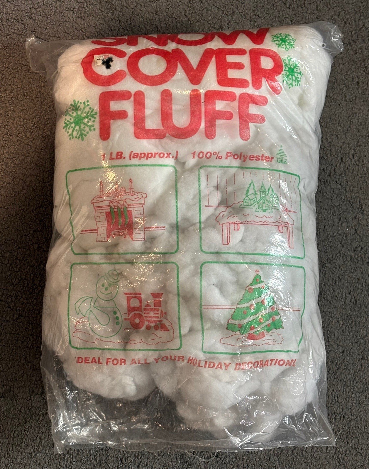 Vintage Snow Cover Fluff 100% Polyester 16 oz