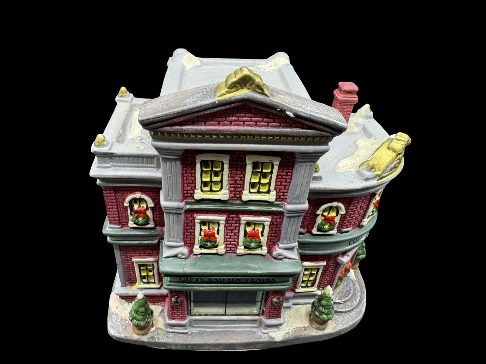 UL Christmas Village House Gifts & Souvenirs Shop Ceramic Lighted