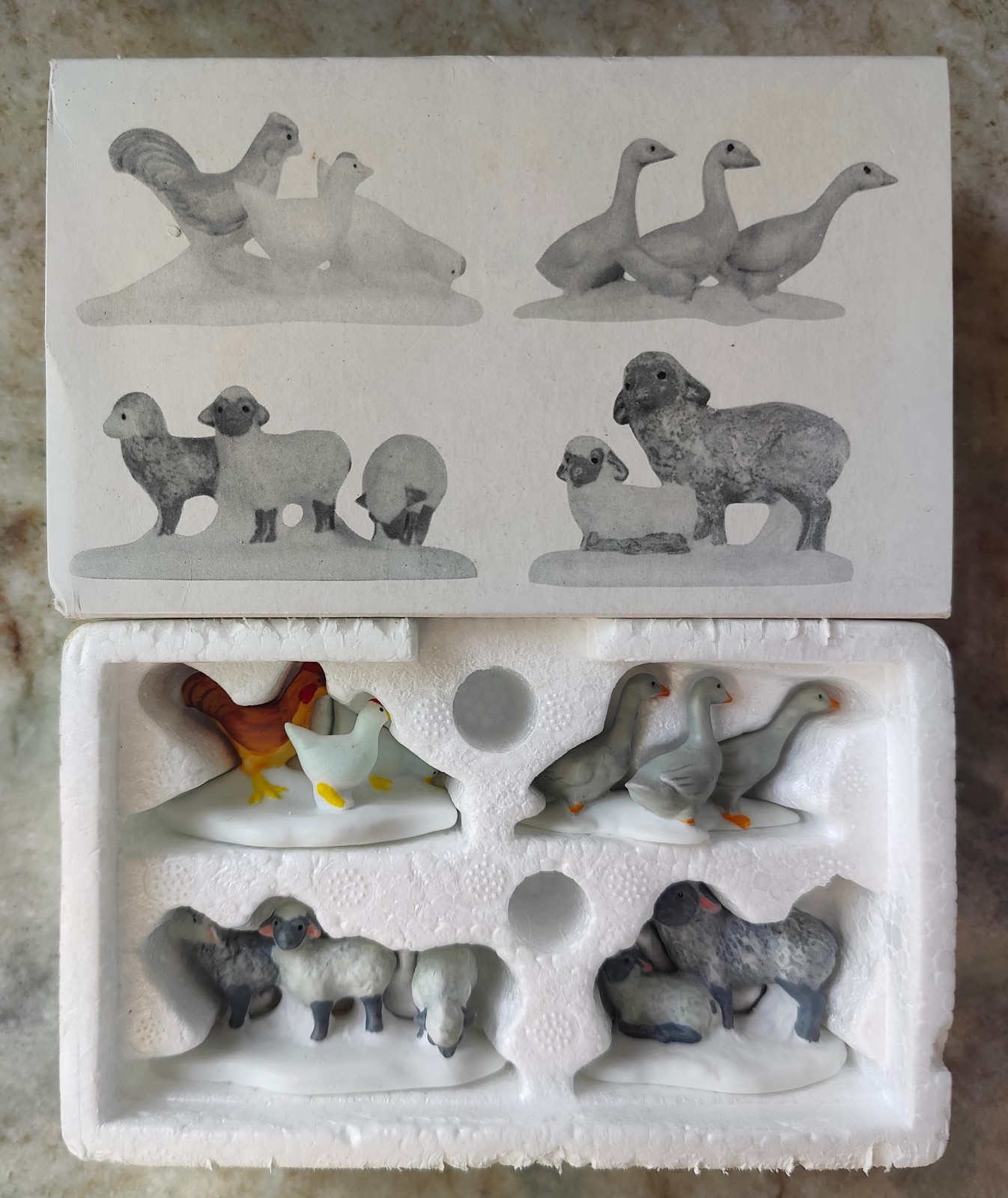 WHIMSICAL!!! Department 56 Farm Animals Set of 4 Heritage Village #5945-5