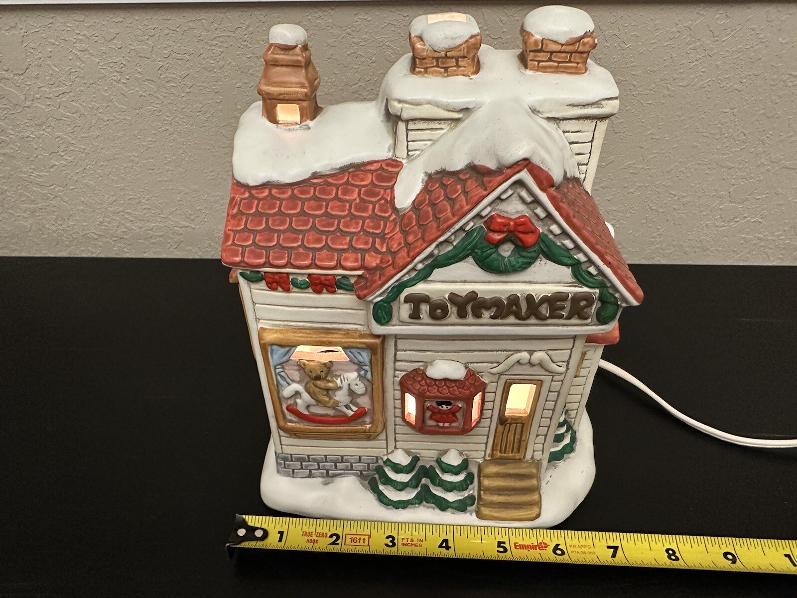 Vintage 1990 LEFTON “TOYMAKER” Light up Christmas Village Store
