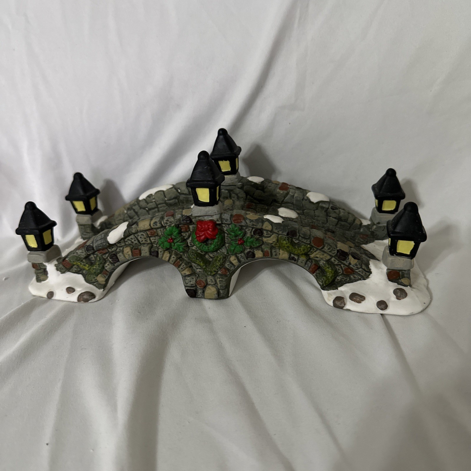 Christmas Village Bridge Lights Accessories Covered Bridge Ice Enchanted Forest