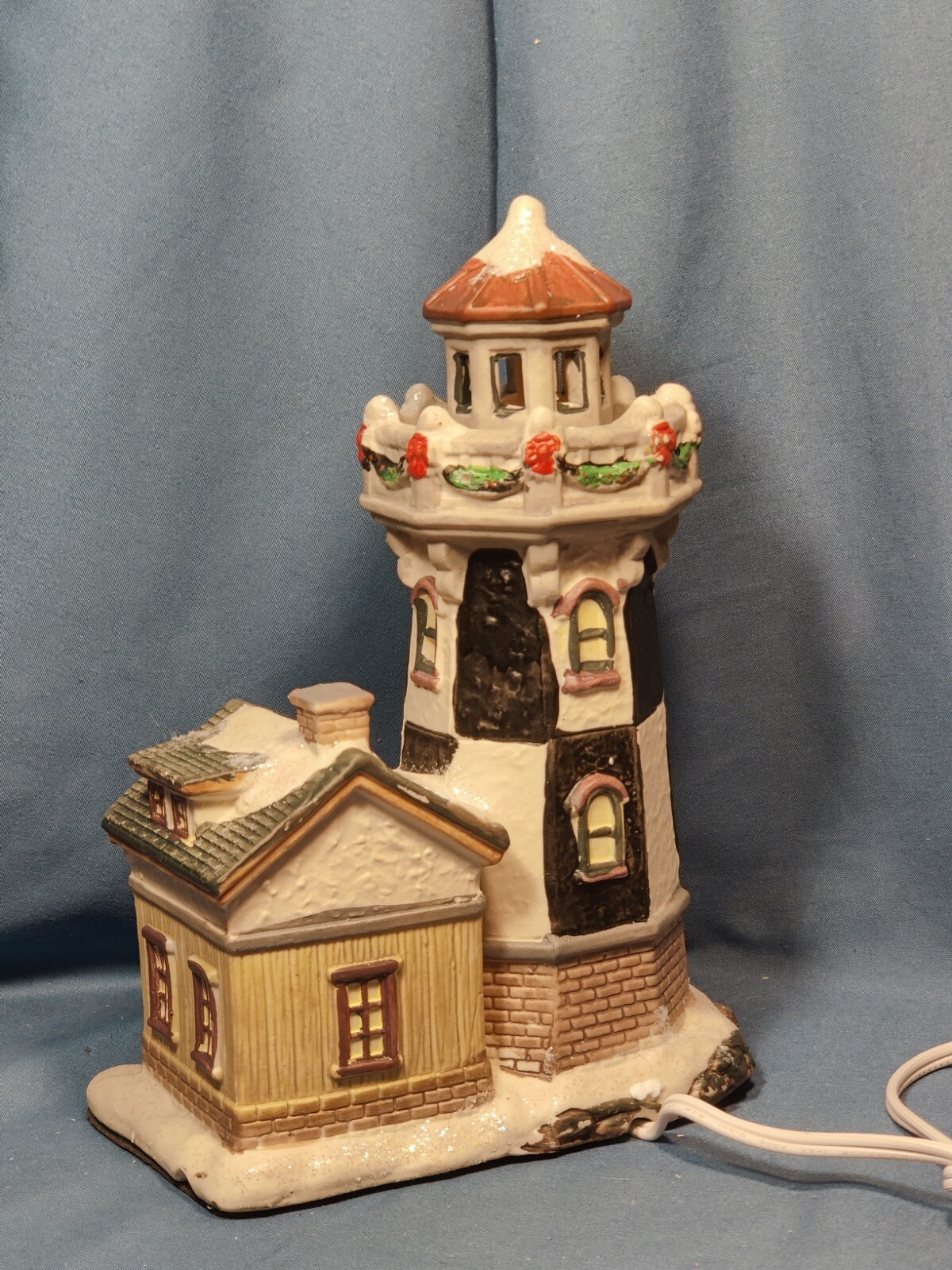 Victoria Falls Porcelain Lighted Lighthouse 7″ Tall Collector Series 6