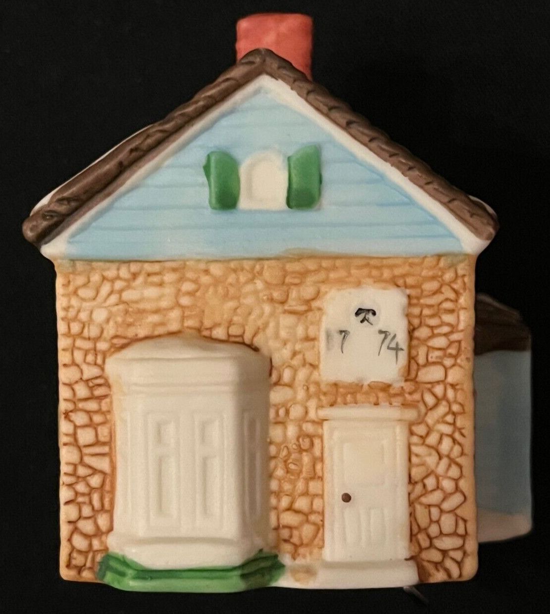 Set of 7 Dept 56 NE Village Hand-Painted Bisque Lite-Up Ornaments with Clips