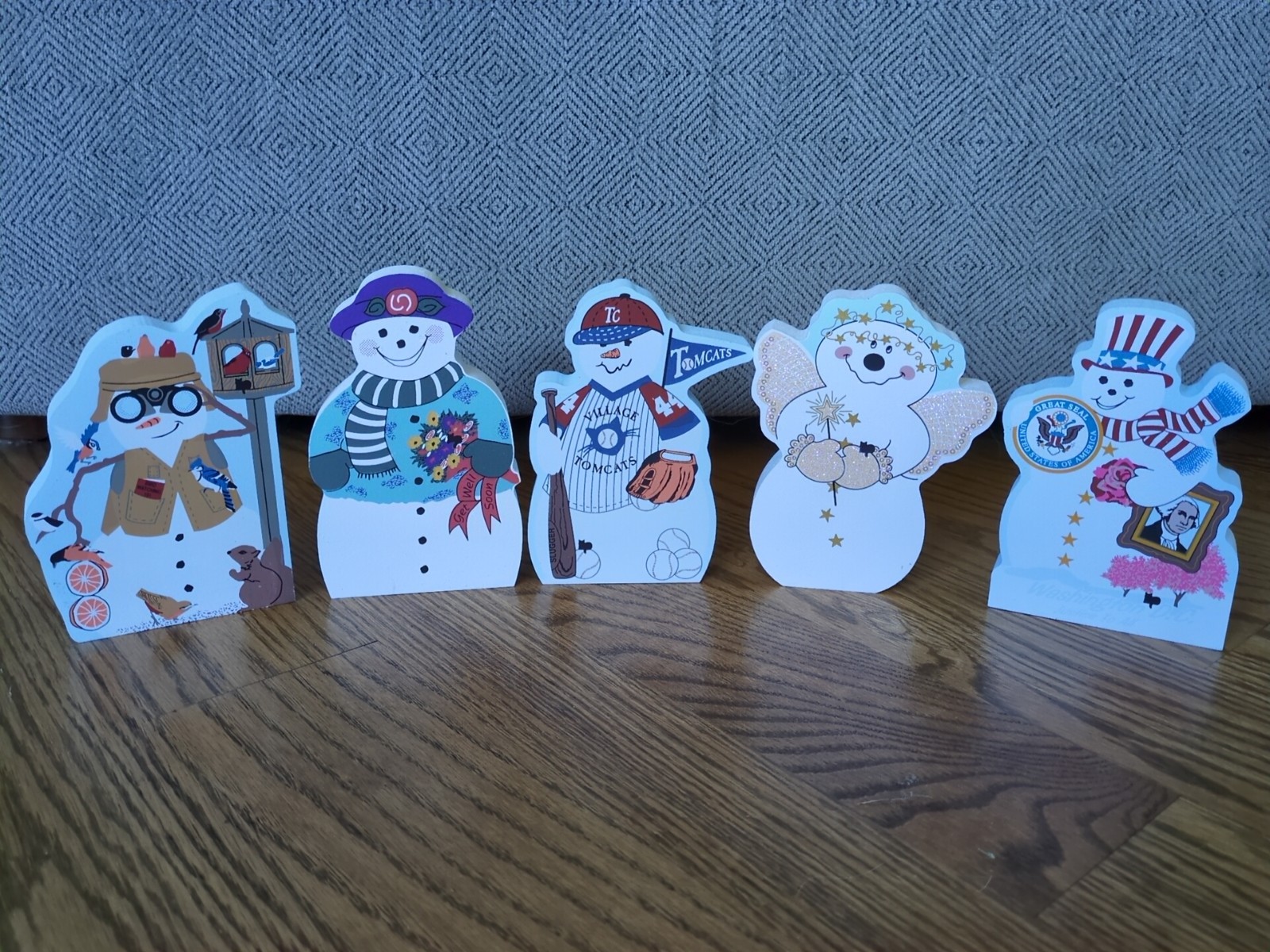 Snowman Collection Cat’s Meow lot Of 5 Get Well Baseball DC Bird Watch Angelic