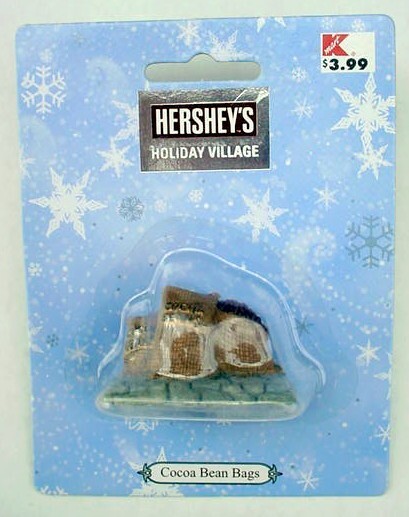 Hershey’s Holiday Village Chocolate Factory Set Lot Candy Cart Cocoa Bean Crates