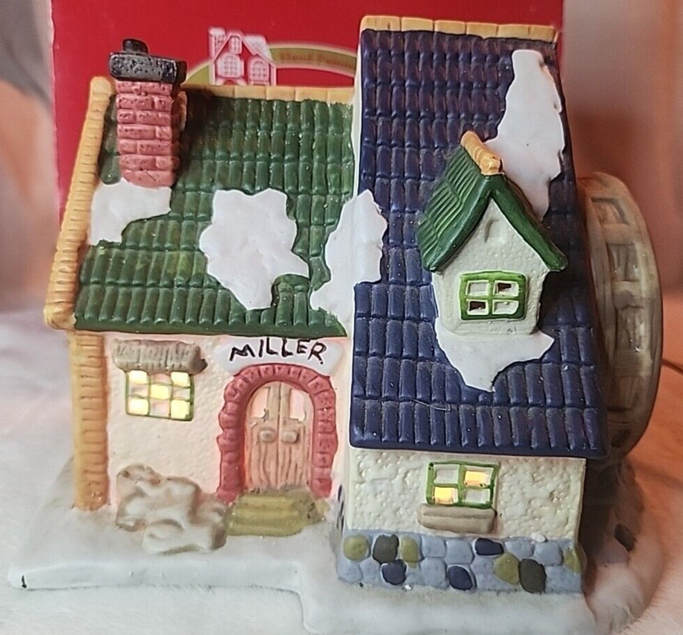 Dickens Collectables “Miller House” Grist Mill Christmas Village IOB w/cord