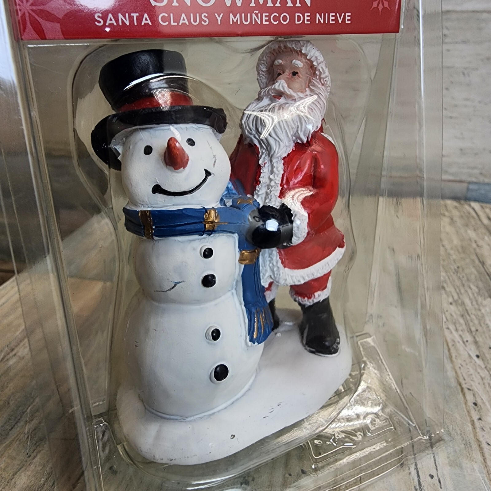 Holiday Time Christmas Village Accessory Santa & Snowman