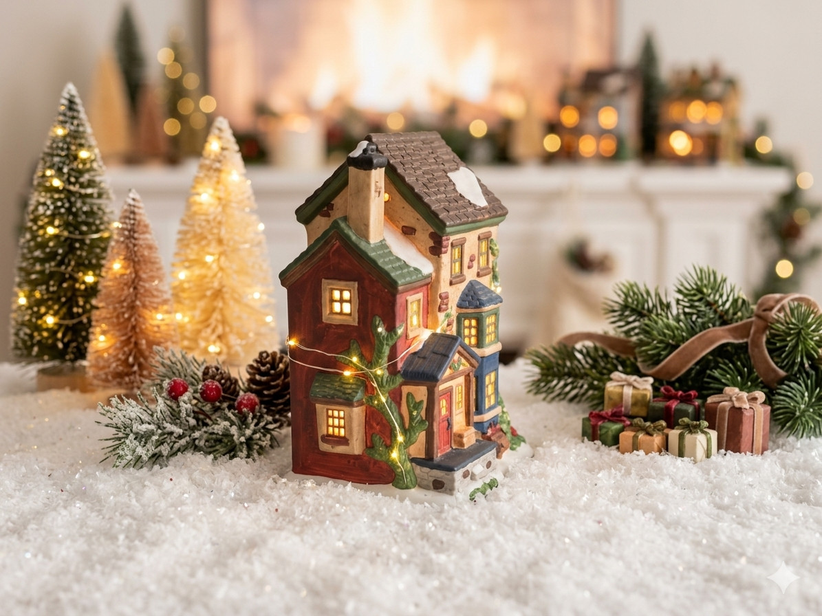 Lighted Christmas Village Winery House “The Bunch of Grapes” Holiday Decor Colle