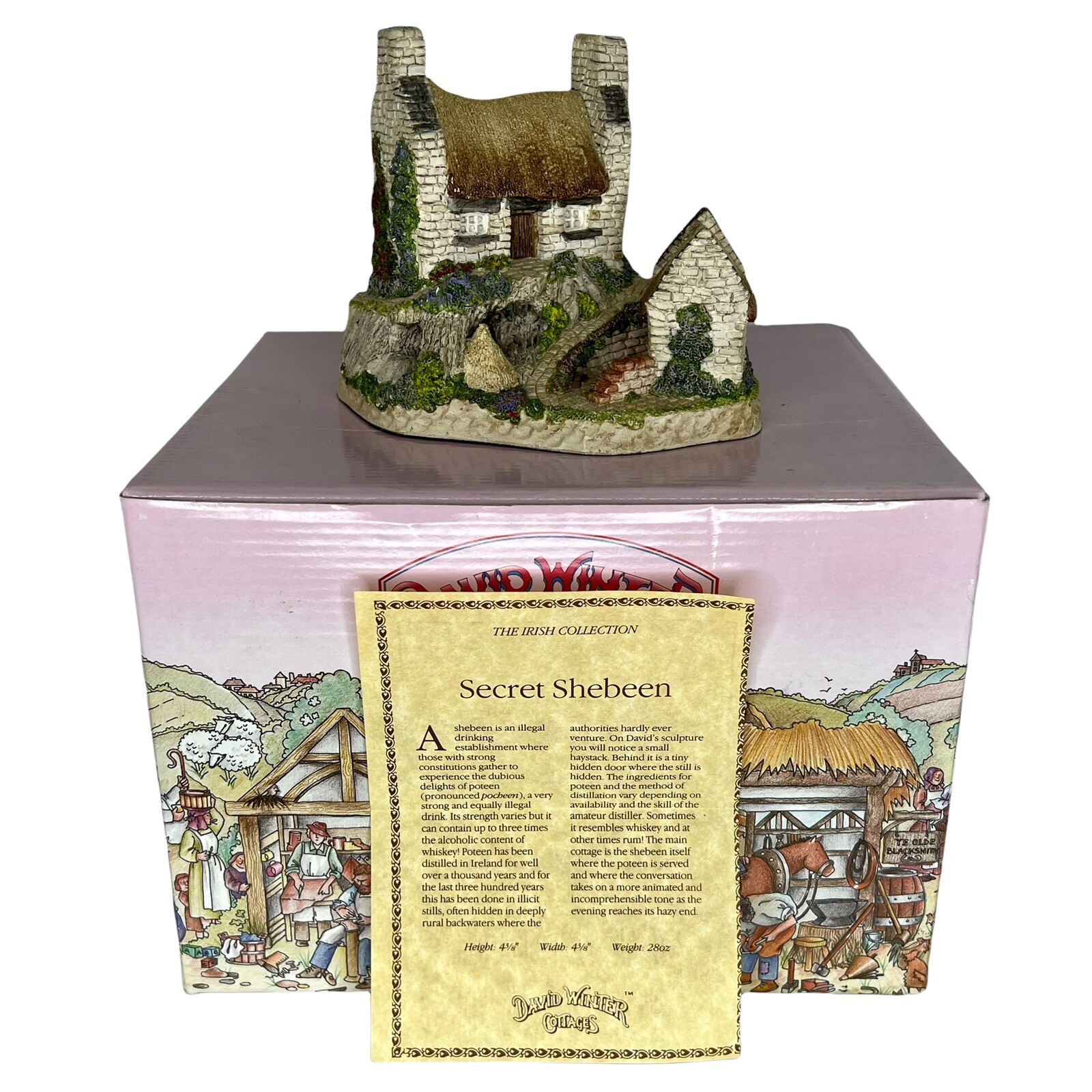 David Winter Secret Shebeen Cottage Irish Collection Retired Hand-Painted 1991