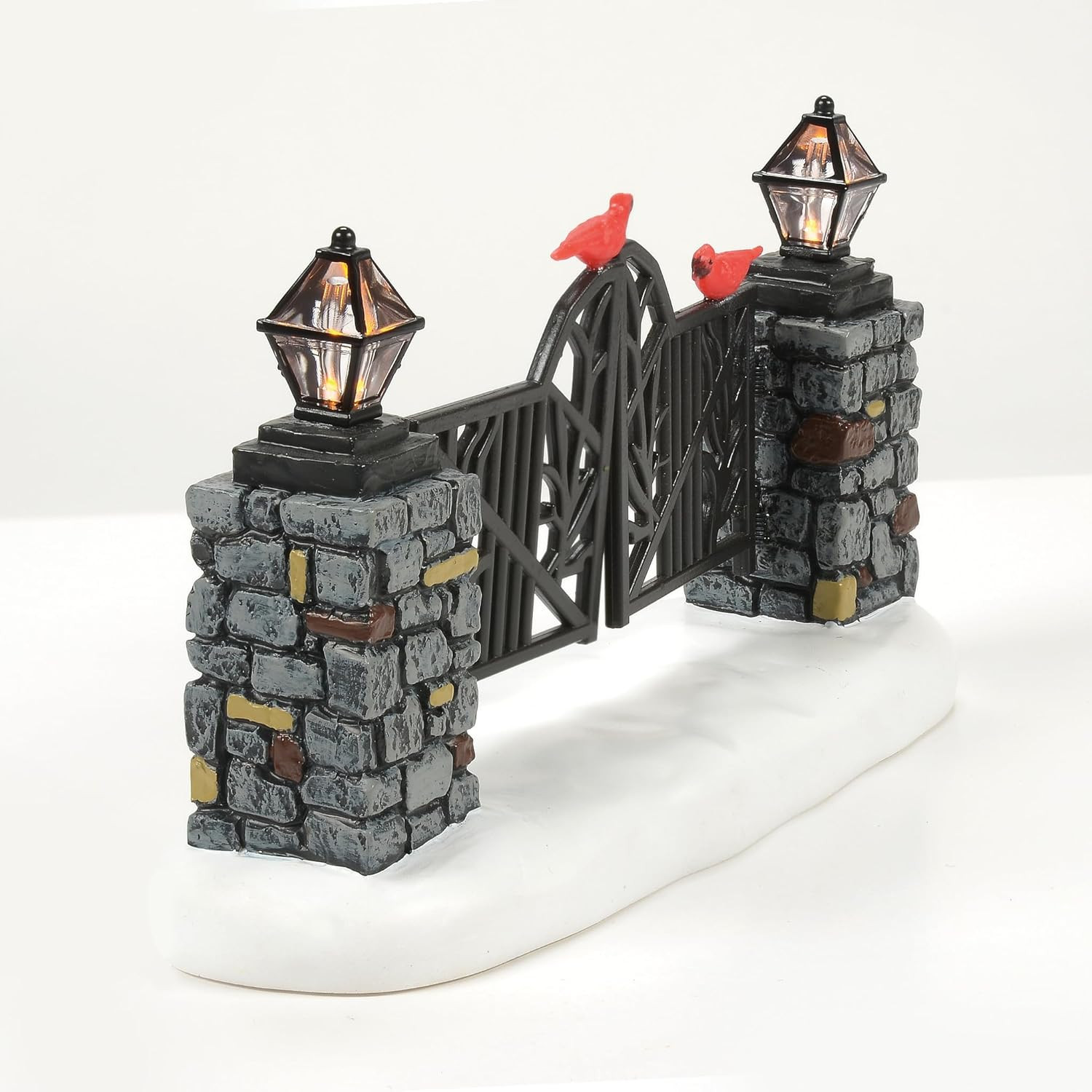 Village Collection Accessories Cardinal Christmas Gate Lit Figurine, 3.3 Inch, M