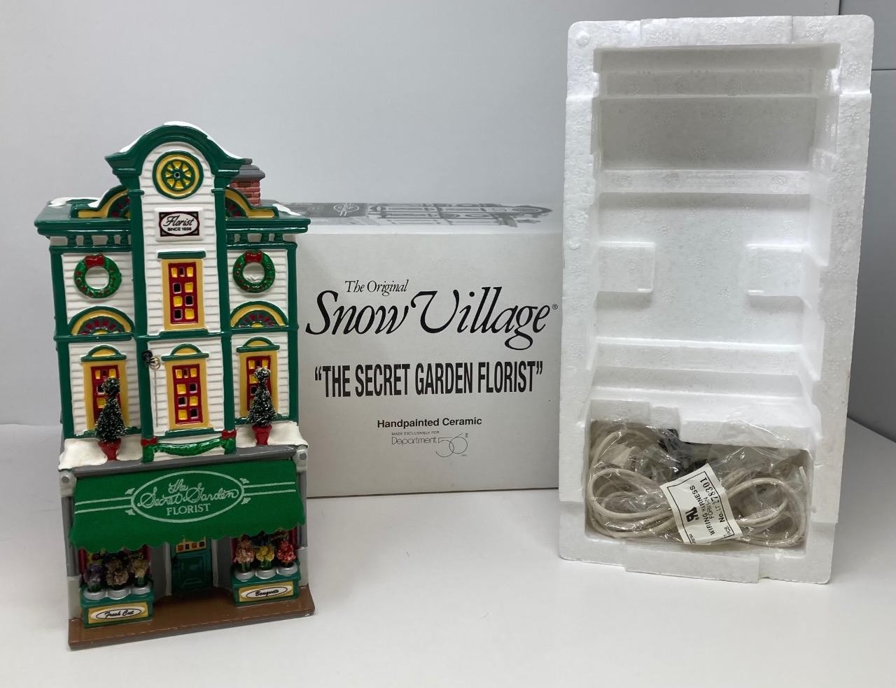 Dept 56 Snow Village The Secret Garden Florist #54885 Original Box w Light Cord