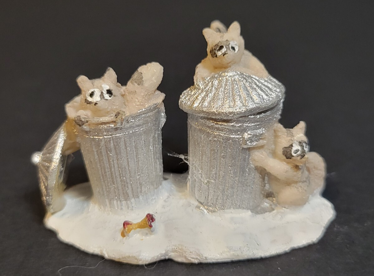 Lemax Christmas Village Town Trash Bandits 42878 Woodland Animals Racoon Racoons