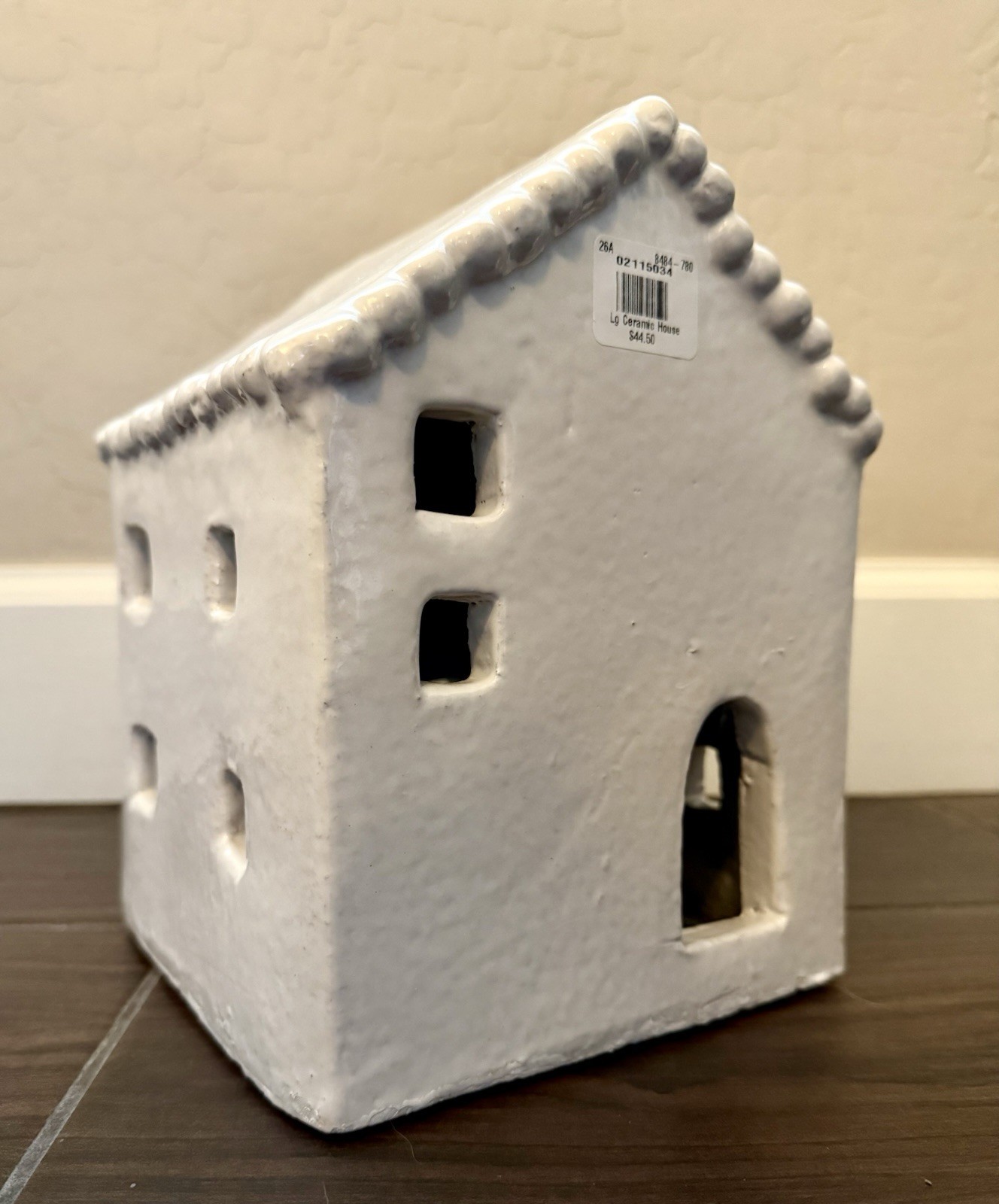 POTTERY BARN HANDCRAFTED CERAMIC CHRISTMAS VILLAGE HOUSE ~ LARGE 9 X 7″ X 7”
