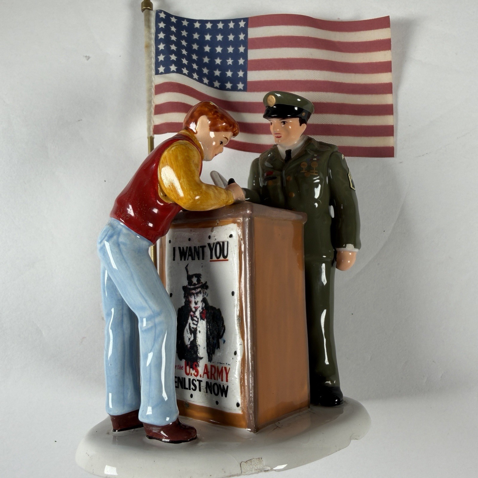 Department 56 Snow Village “Brand New Recruit” Military U.S. Army Box Patriotic