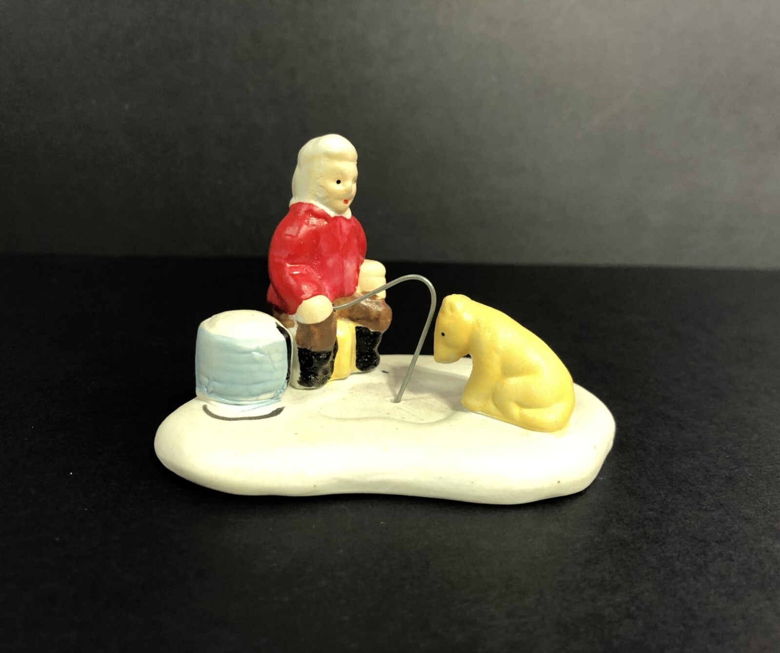 Vintage Christmas Collectable Holiday Traditions Ice Fishing w/Box Free Shipping