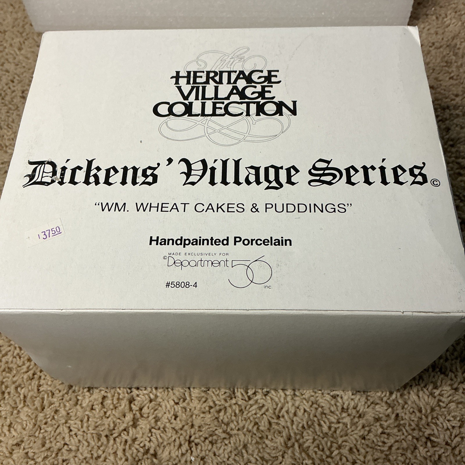 Dept 56 Wm Wheat Cakes & Puddings Dickens Village 58084 Lighted w Box