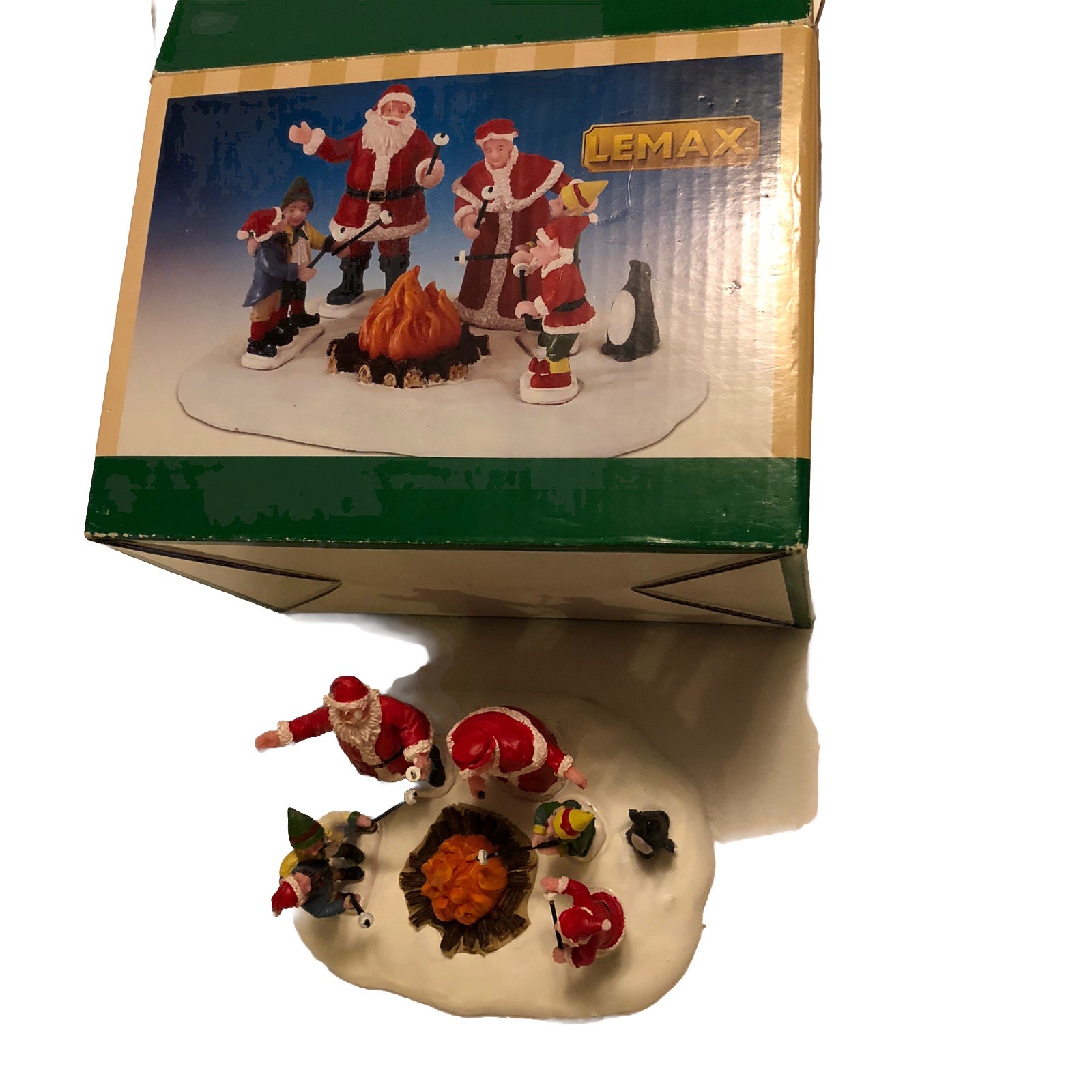 Lemax Christmas Celebration 289-7648 7332 Santa Claus Fire Elves Marshmallows