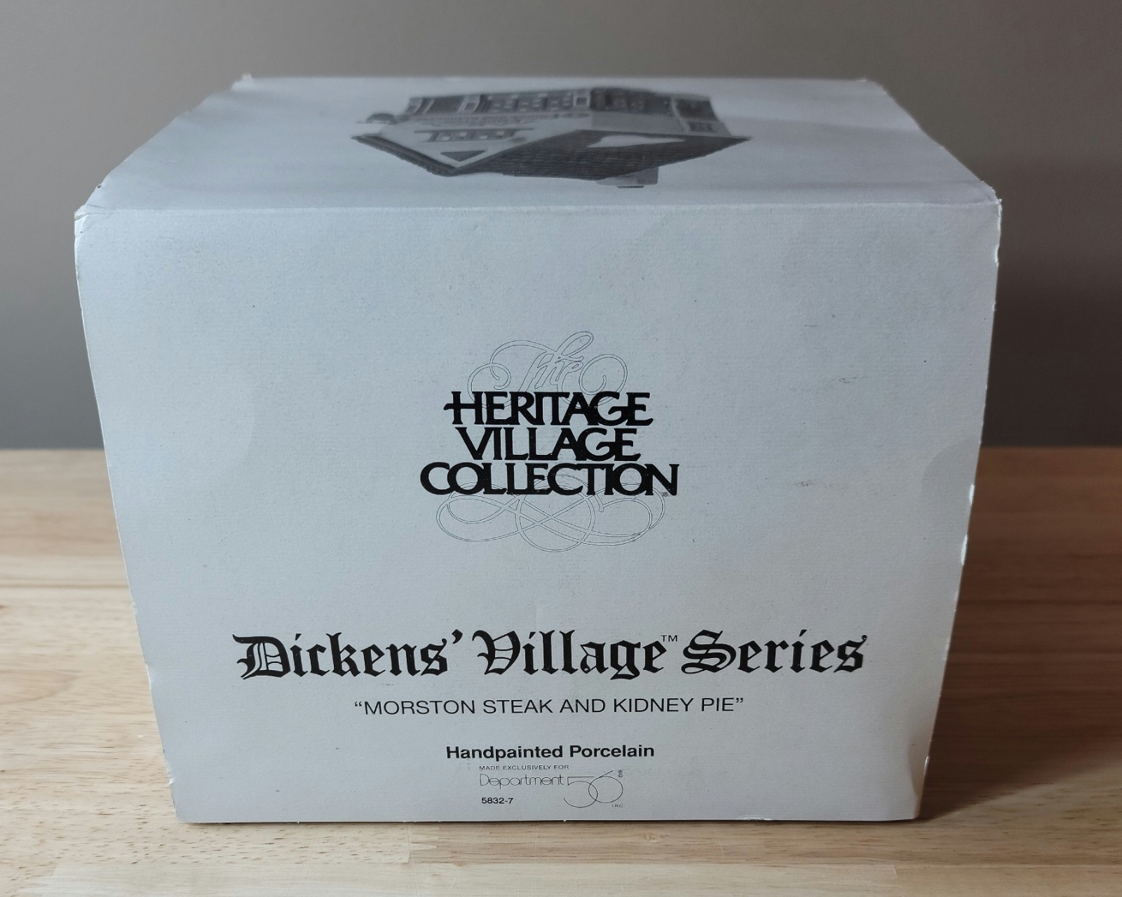 Dept 56 Dickens Village MORSTON STEAK & KIDNEY PIE Light Cord Christmas 1995