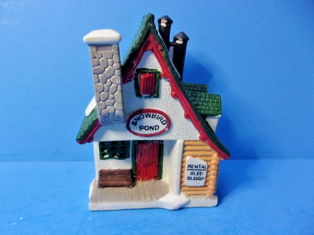 Vintage 1995 Lemax Animated Skating Pond Snowbird Skate Shop Replacement House