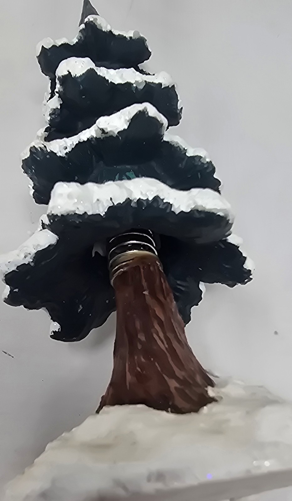 Snowy Tree 6.25″ Spring Wiggle Evergreen Winter Christmas Village Scene Pine