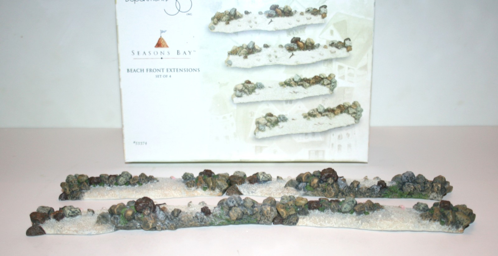 Dept 56 Seasons Bay Beach Front Extensions Set of 4 Sand & Stone 1998 Retired