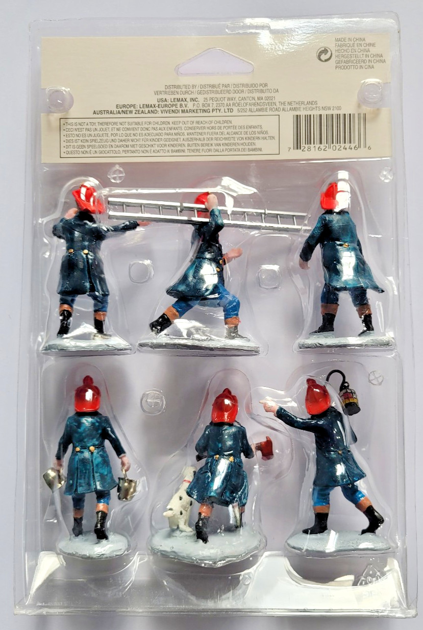 Lemax Village FIREMAN Set of 6 Fire Fighters #02446A Figures 2000 NEW AND SEALED