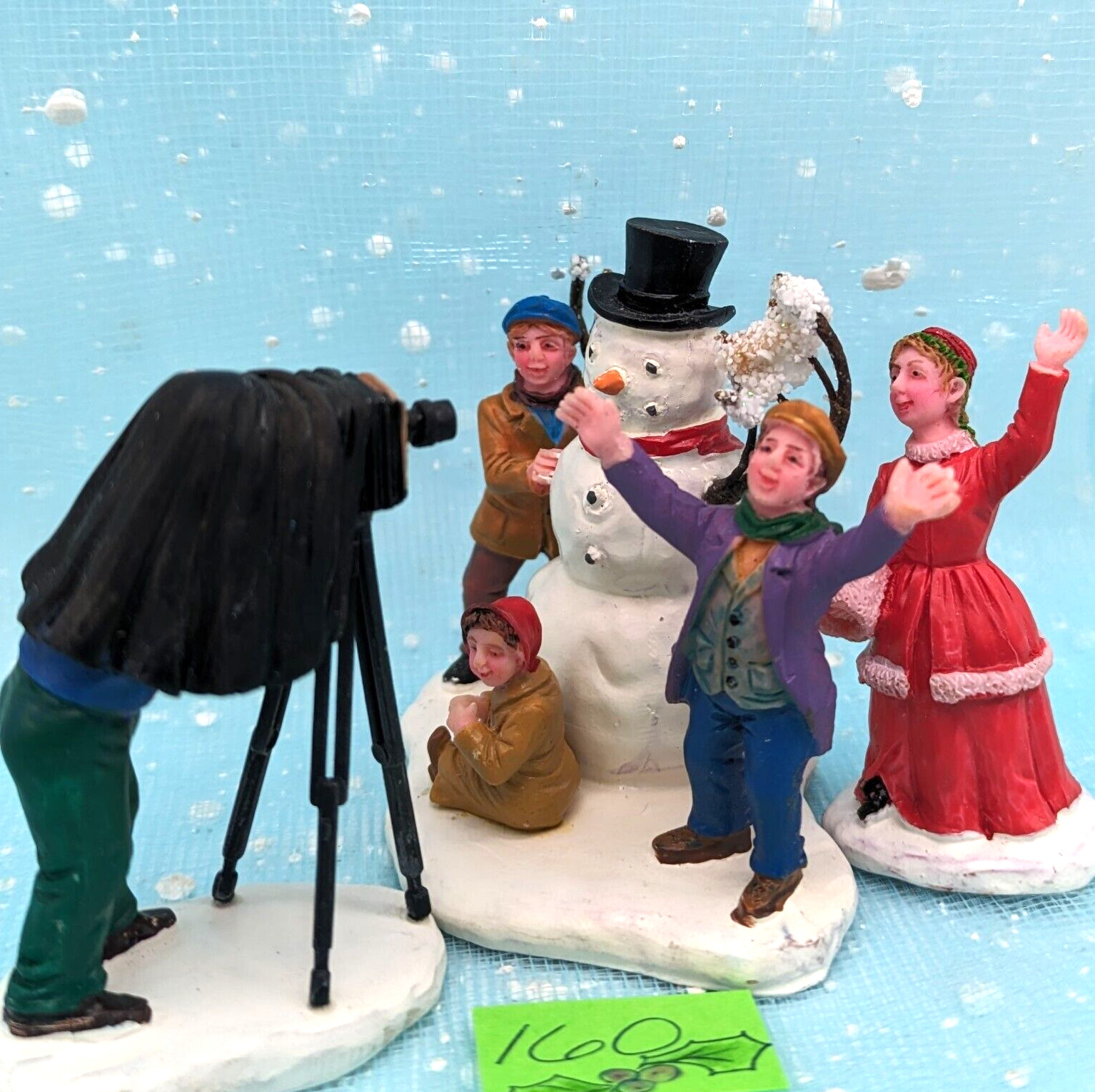 Lemax Family Photo Snowman Victorian 42890 Christmas Village 3pc Figures INV160