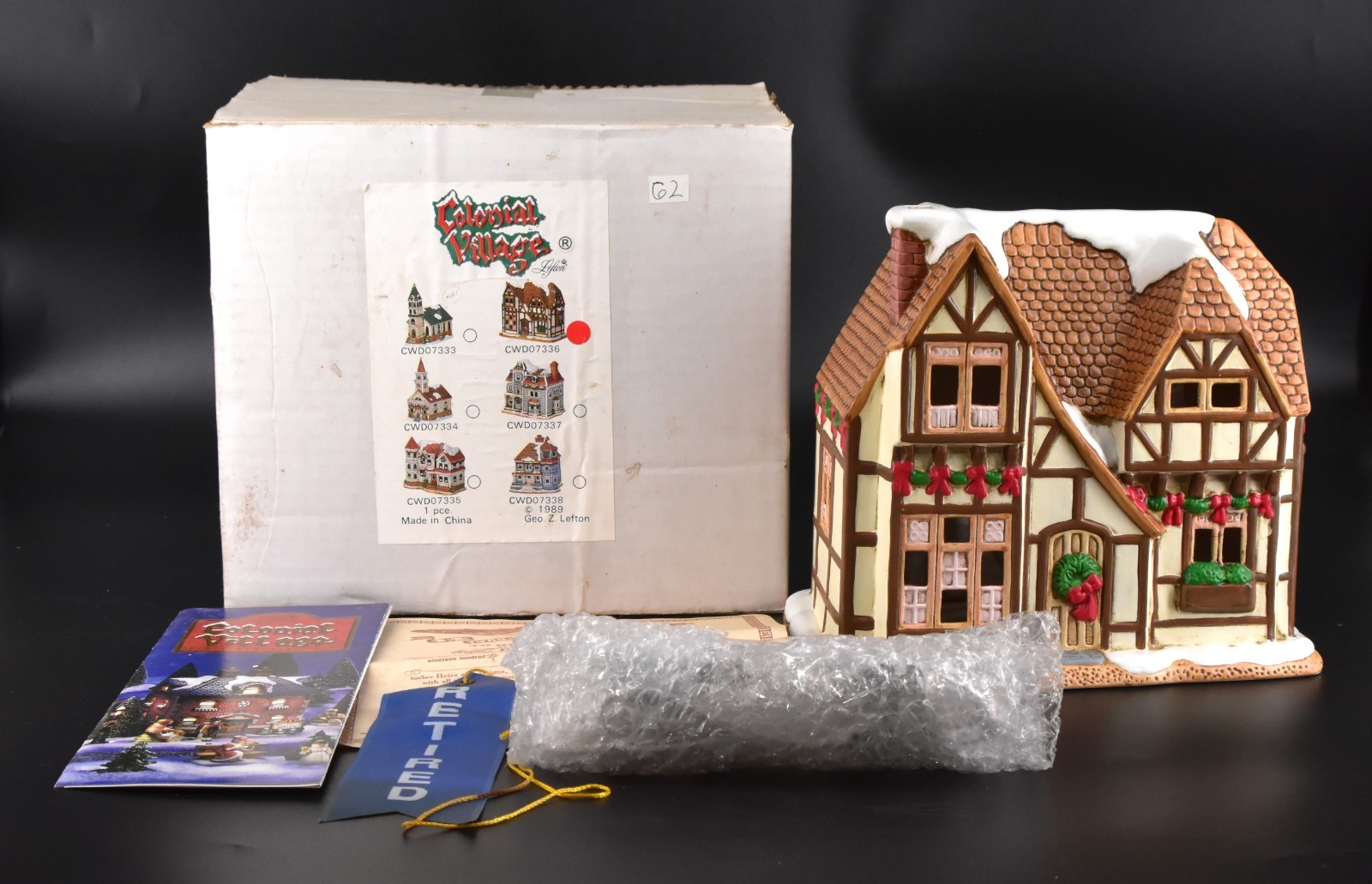 Lefton Colonial Village THE HAMPSHIRE 07336 Lighted Porcelain w/Box & Cord 1989