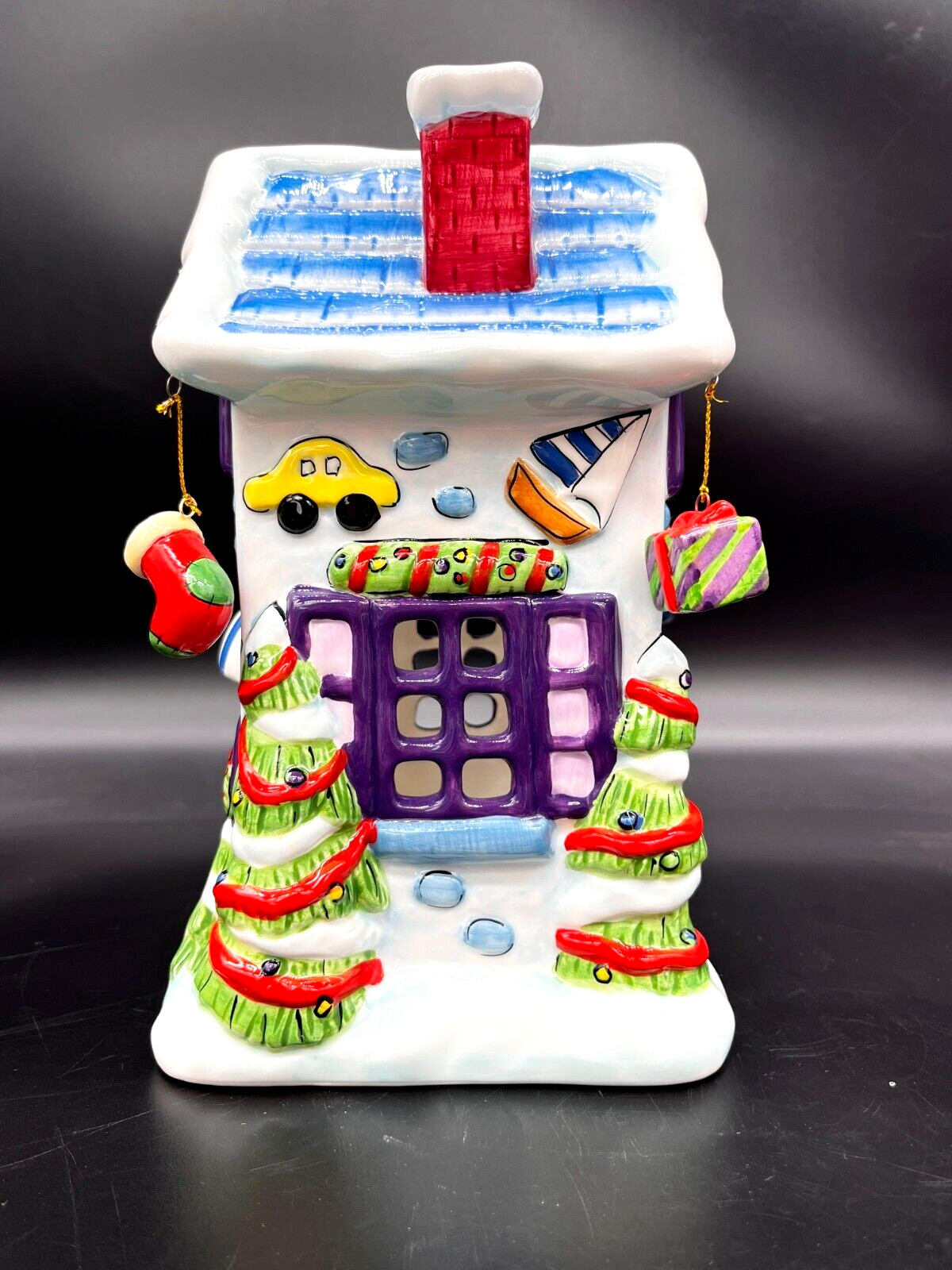 Elements Christmas Toy Shop Hand Painted Dangling Toys Ceramic Tealight Holder