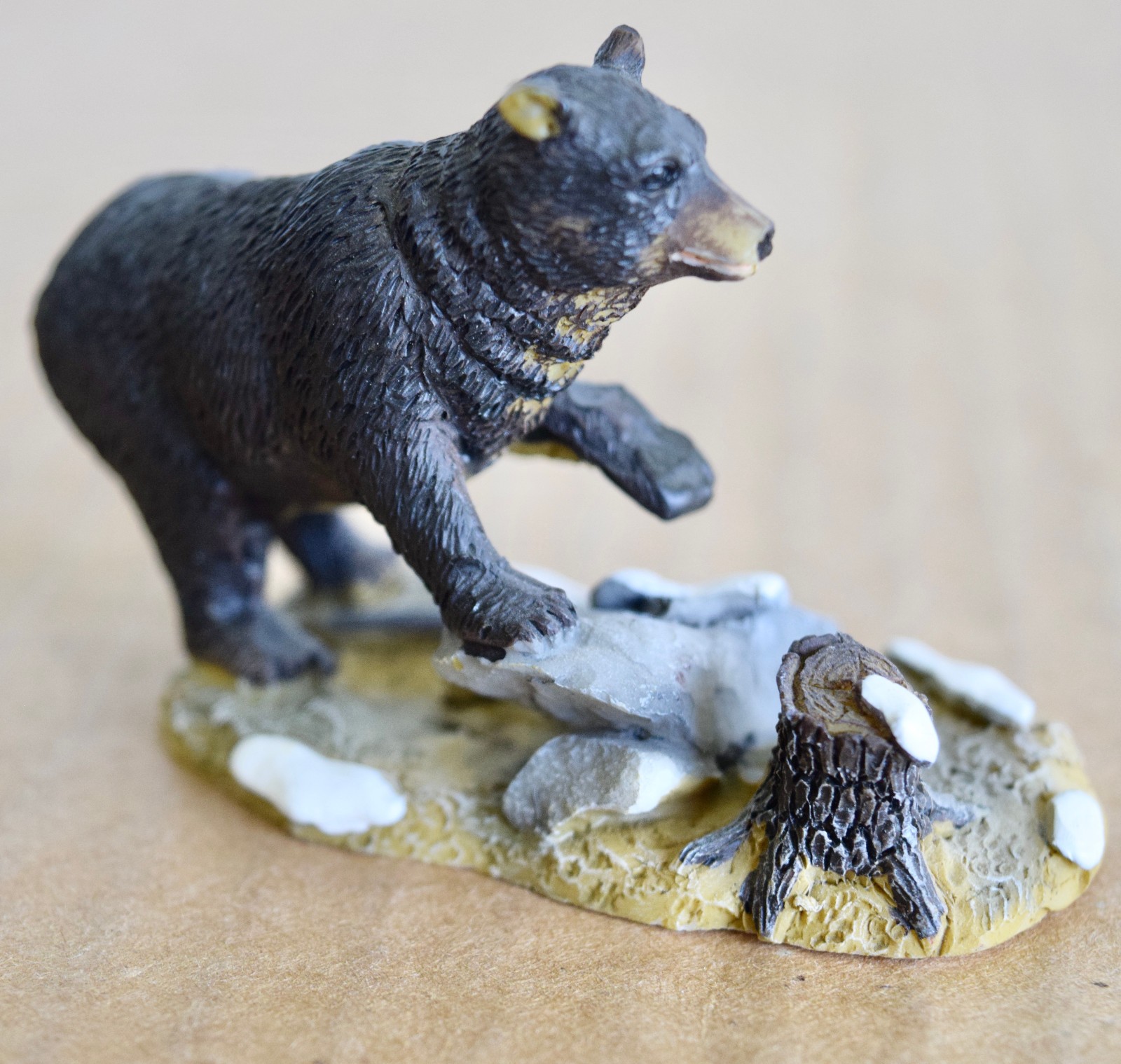 Vintage Lemax Christmas Village Town BEAR FAMILY 12514 Black Woodland Animals