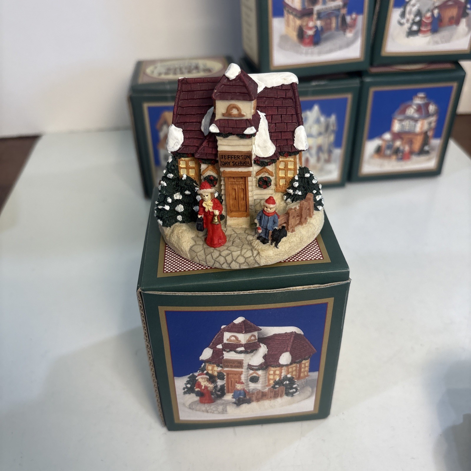 SET OF 12 Christmas Vintage Crystal Falls Village Buildings, 4pc 1992, 8pc 1994