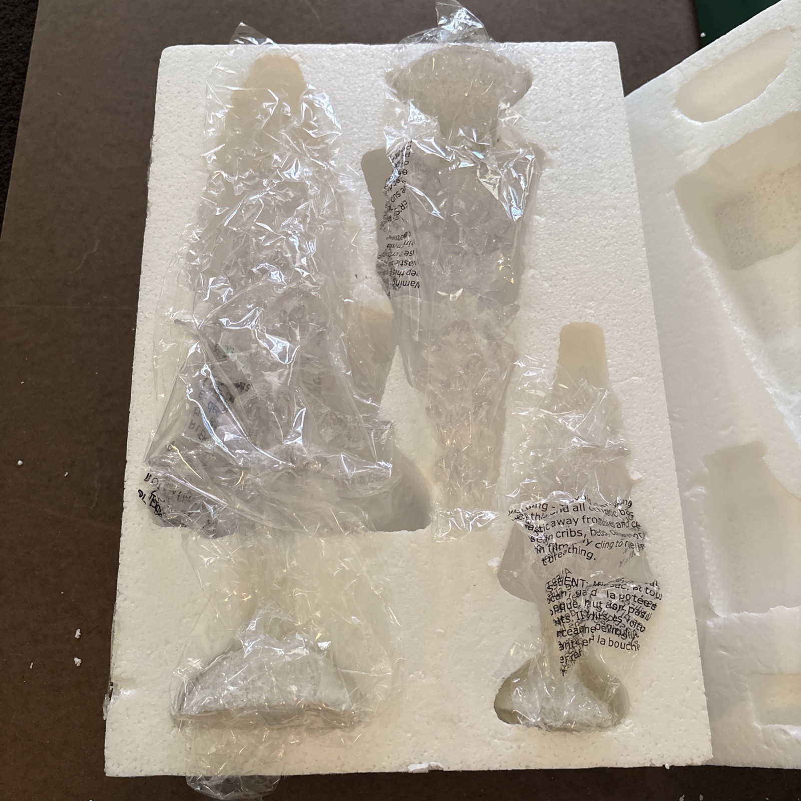 Department Dept 56 Christmas Village Accessory Large Ice Crystal Pines Set Of 3