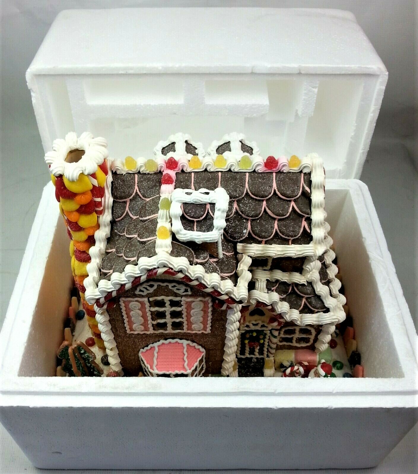 Traditions Lighted Gingerbread House ORIGINAL BOX Christmas Ceramic Resin 433439