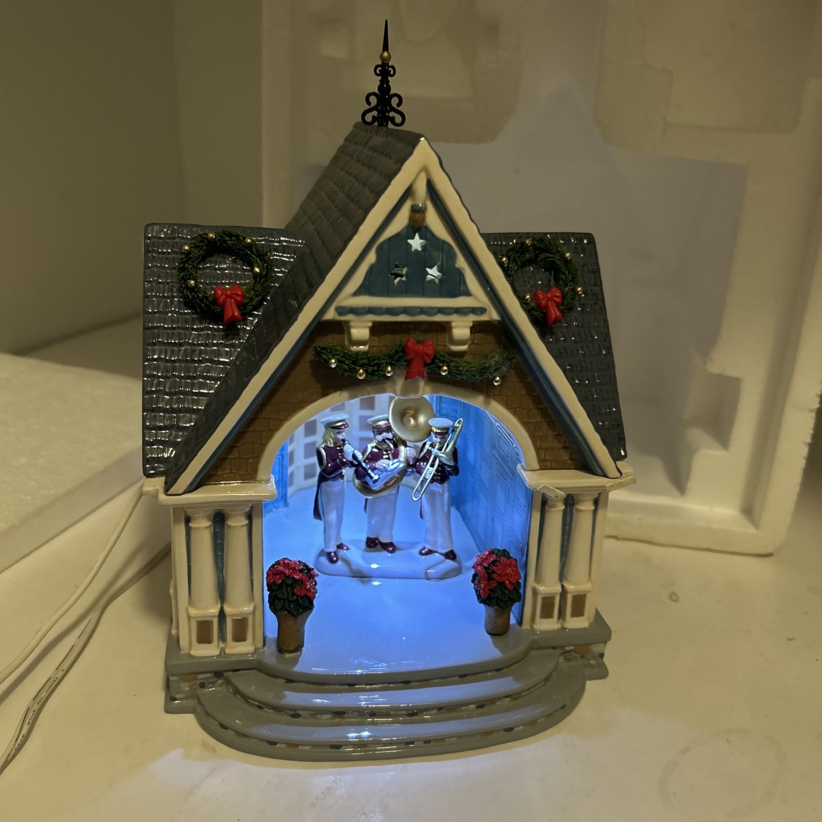 Dept 56, Snow Village, Roosevelt Park Band Shell, Musical, Patriotic, 56.55338