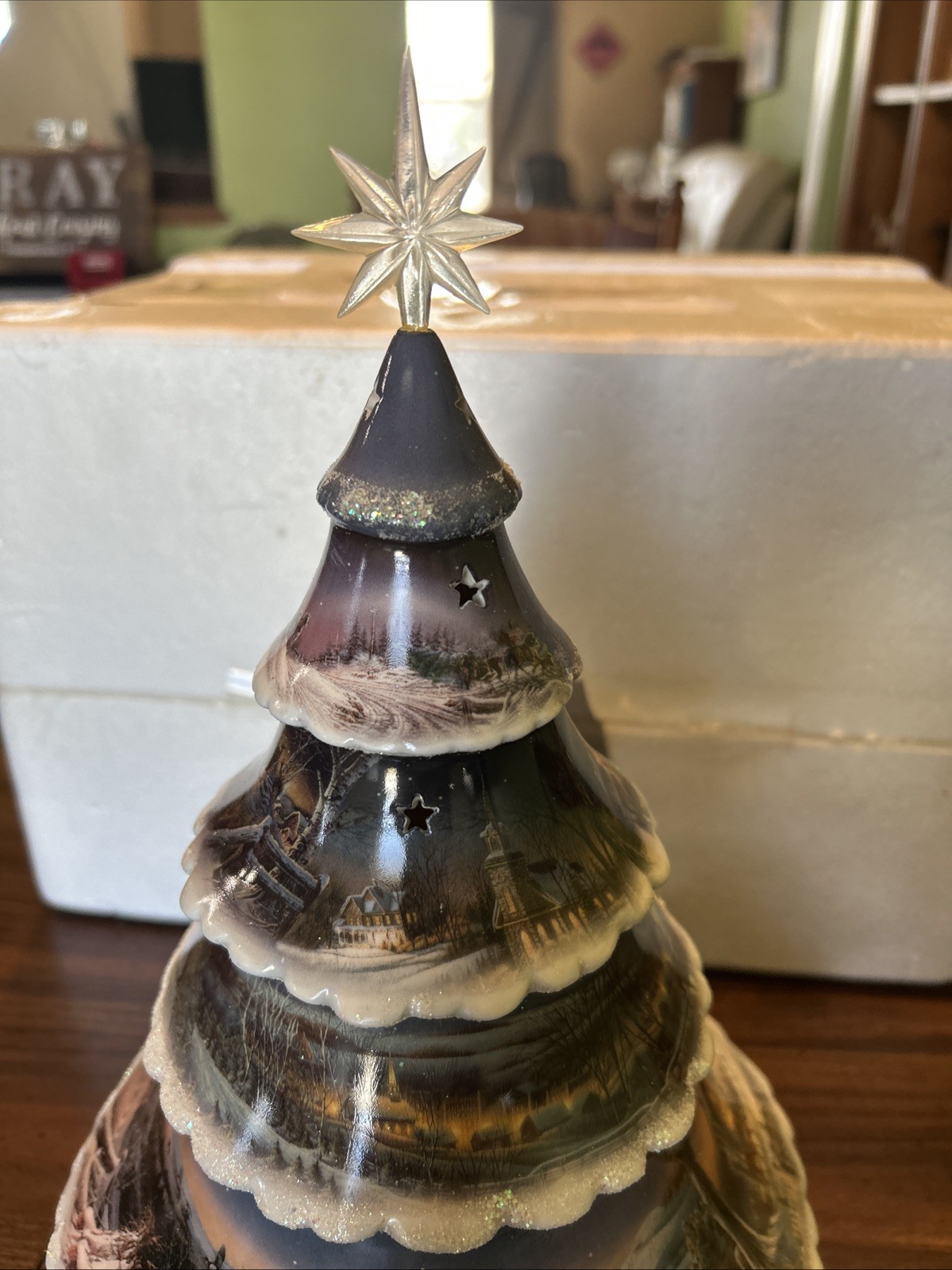 Bradford Terry Redlin’s “Holiday Retreat” Heriloom Porcelain Illuminated Tree