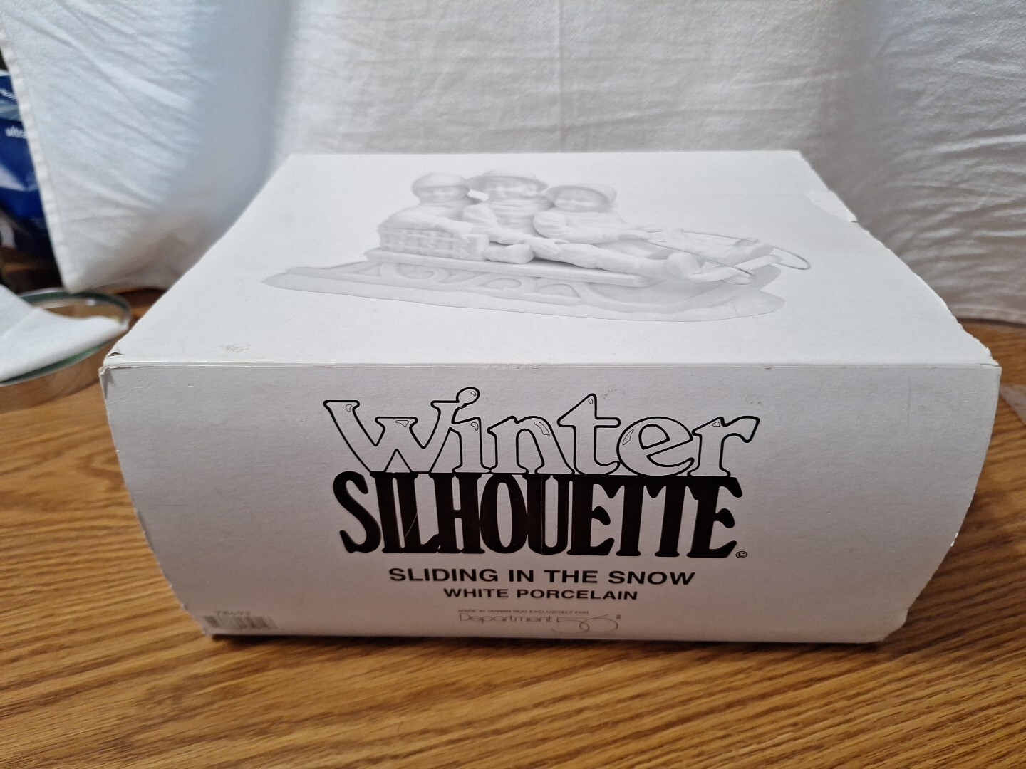 DEPT 56 Christmas Winter Silhouette Sliding In The Snow White FIGURINE 78492
