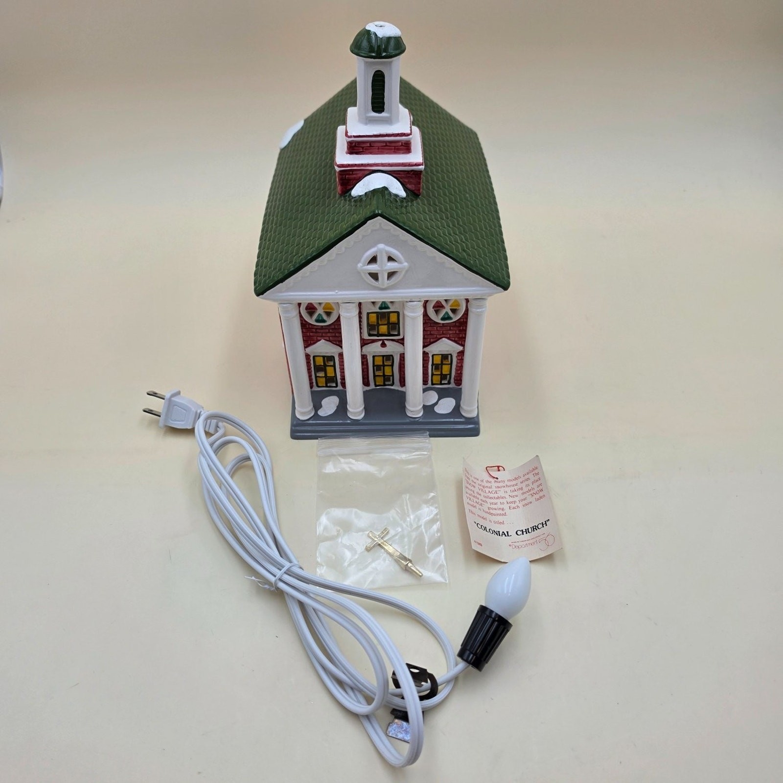 Department 56 Colonial Church Snow Village 5119-5 Vintage 1980 Lighted in Box