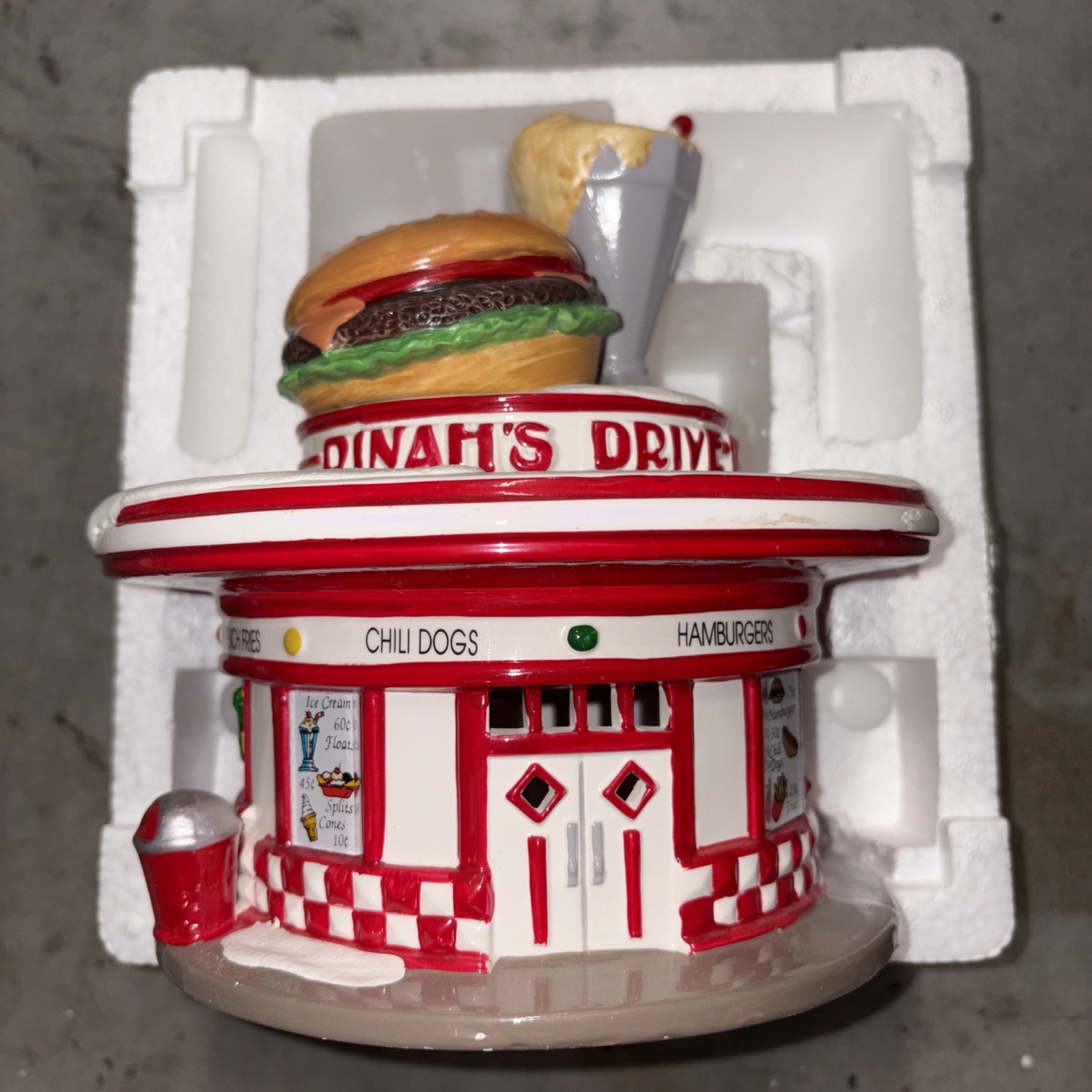 Department 56 Original Snow Village Dinah’s Drive-In Retired Christmas Ceramic