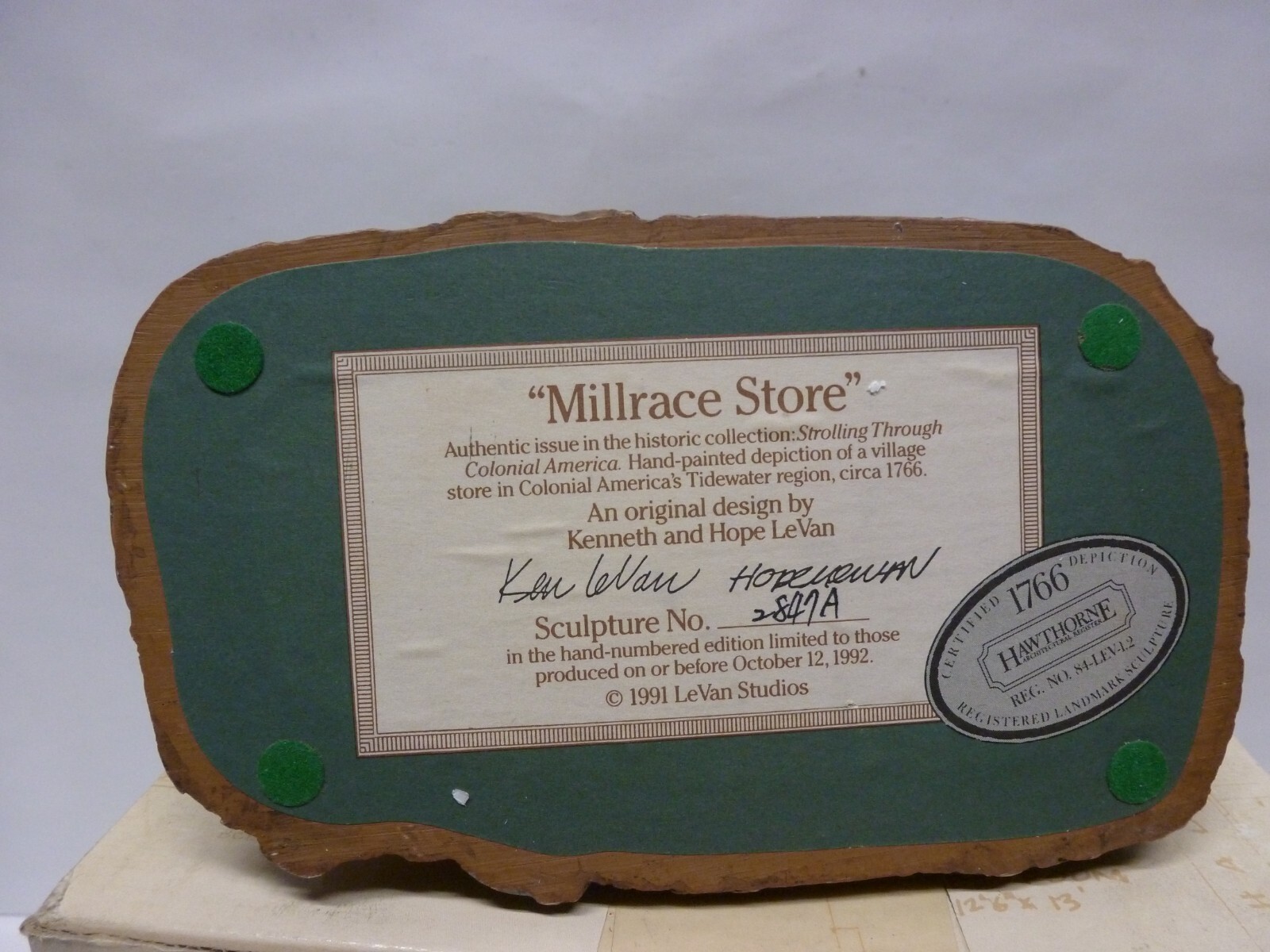 Hawthorne Architectural Register “Millrace Store” Sculpture #78002