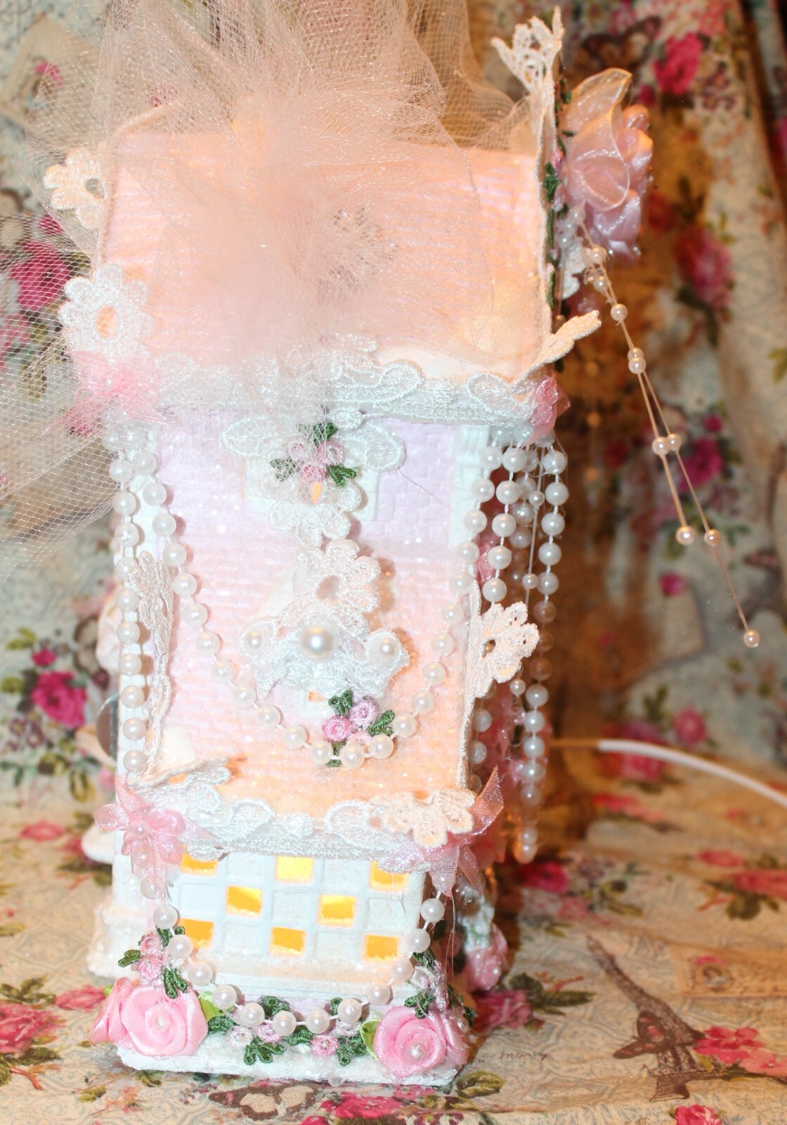 Shabby Chic Pink Christmas Village Victorian Village Shabby Pink Christmas