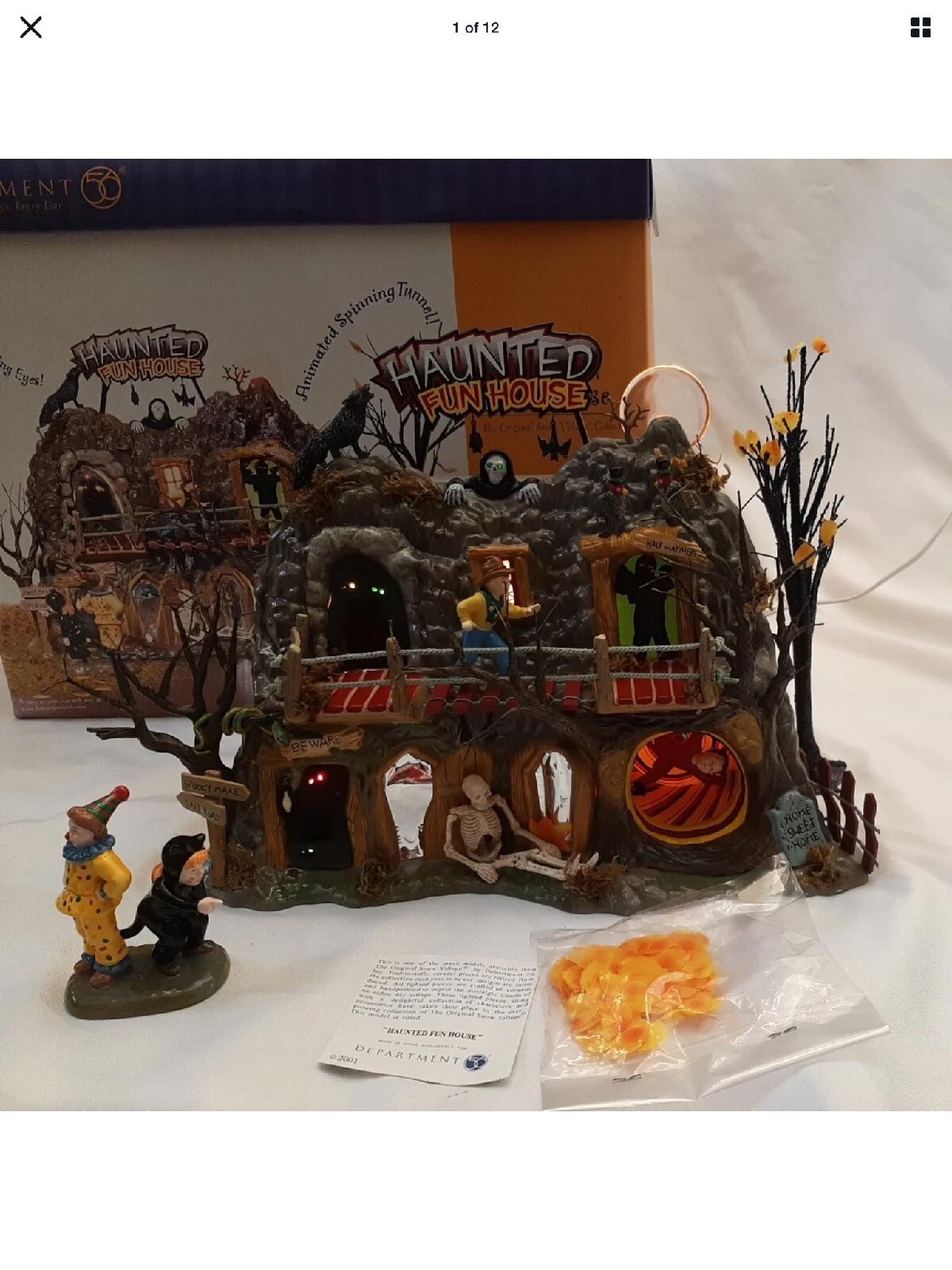 Dept 56 Halloween Village ~ HAUNTED FUN HOUSE Gift Set (Motion & Sound) ~ #55094
