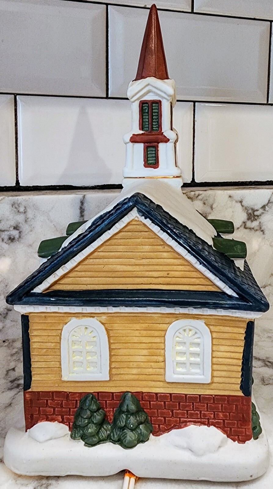 Hand Painted Ceramic Christmas Village Lighted House Caldor Share The Joy