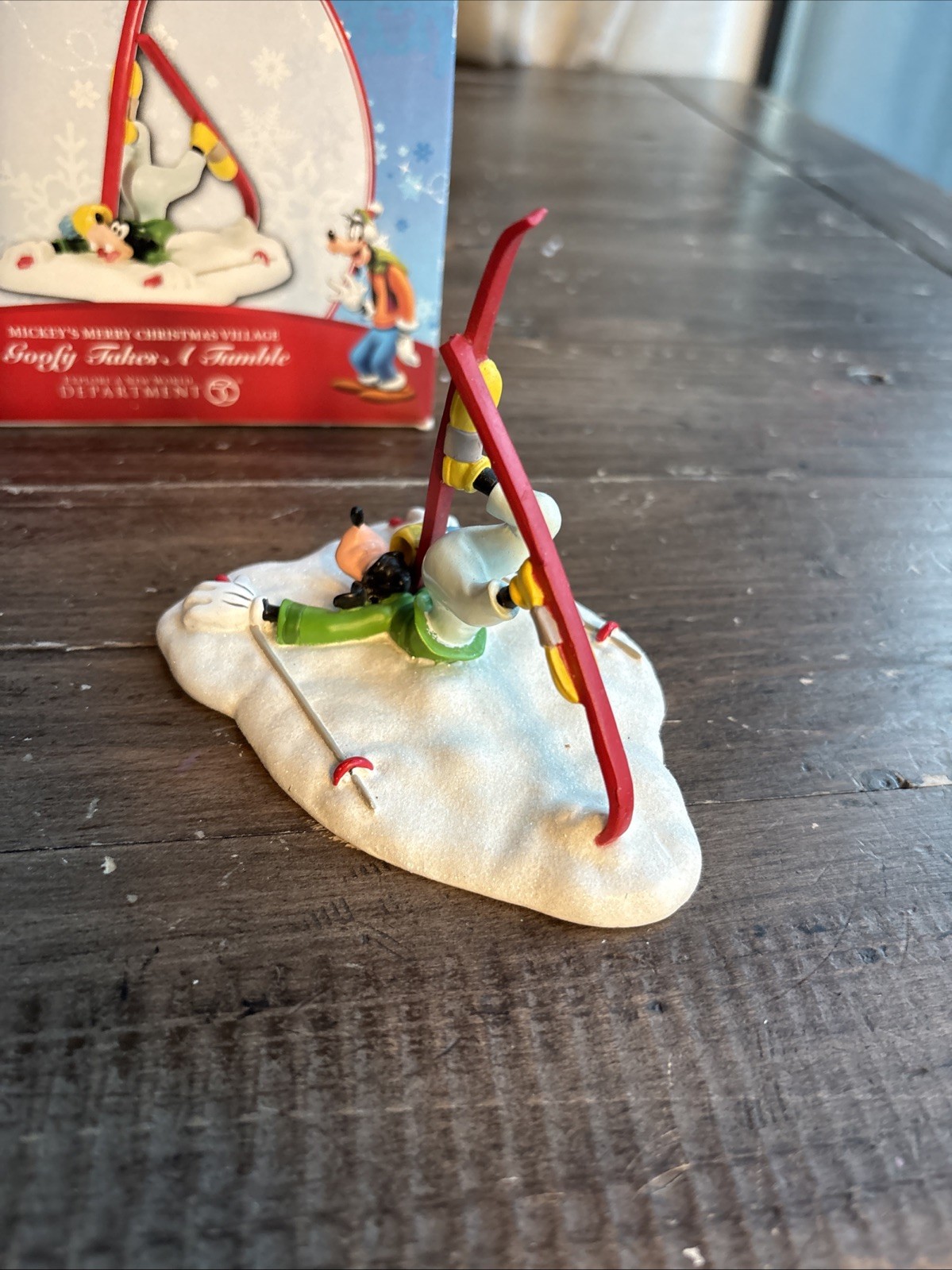 Department 56 Mickey’s Merry Christmas Village “Goofy Takes A Tumble” figure