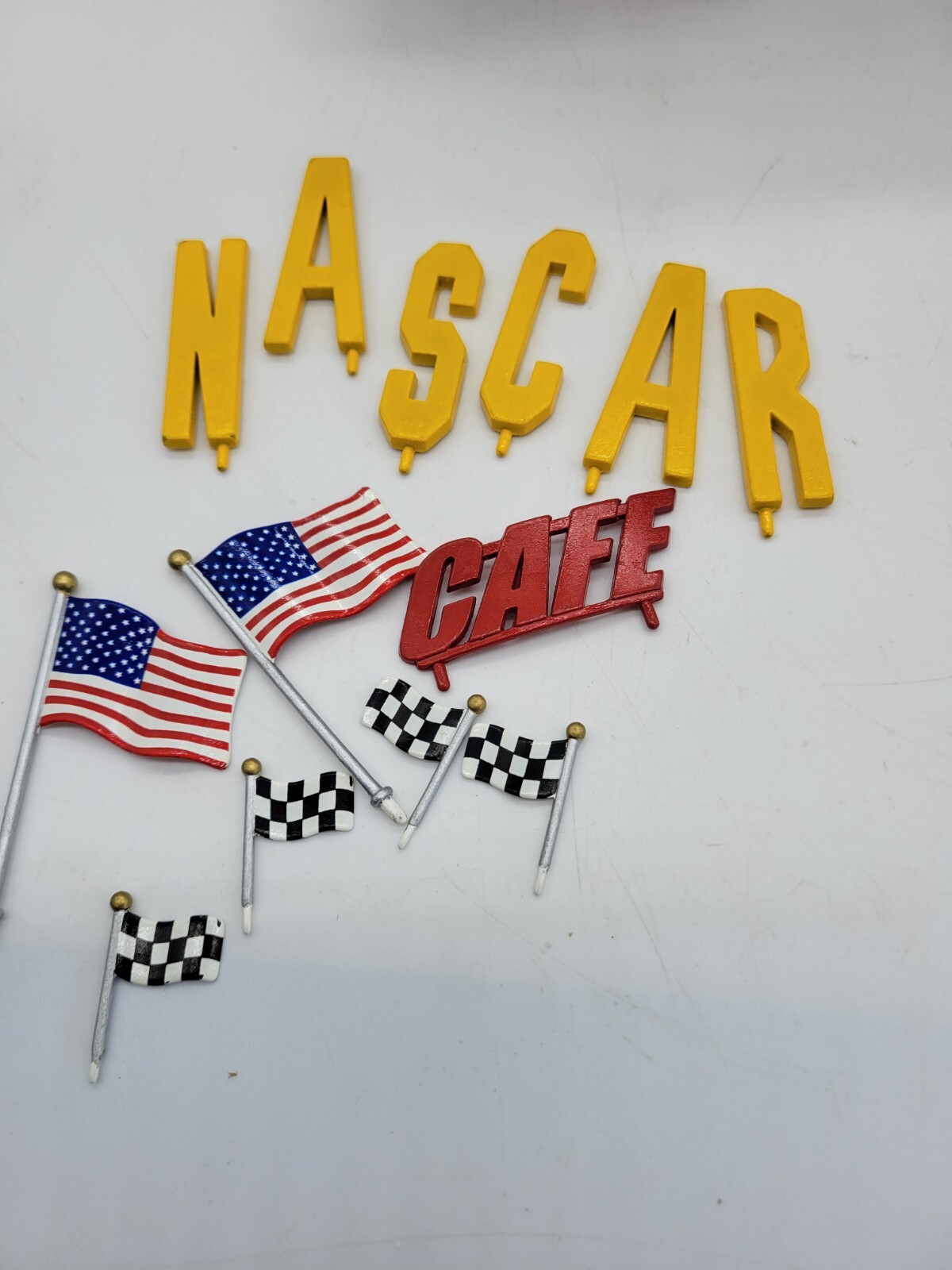 Dept 56 The Original Snow Village NASCAR Cafe Includes Racing Car – Complete