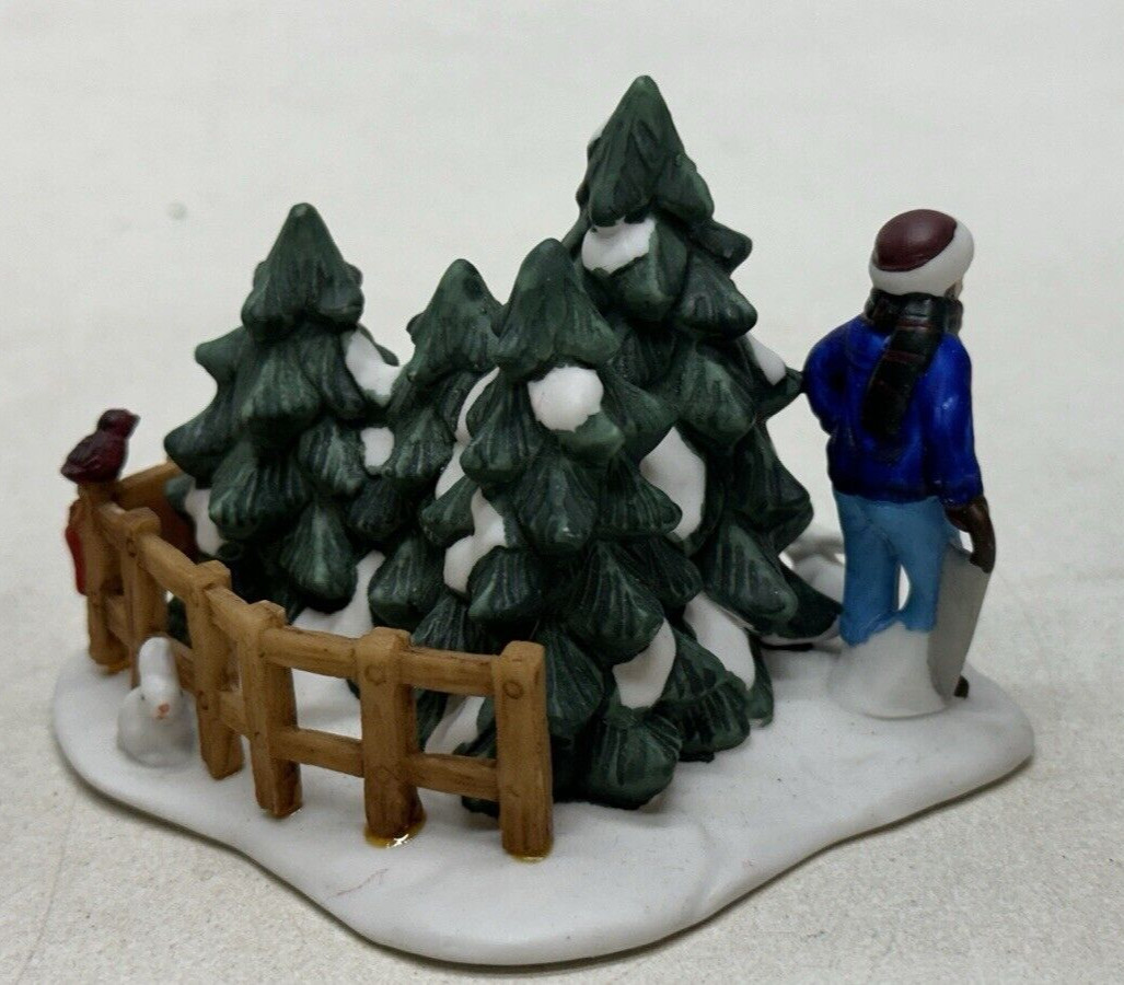 2001 Hershey’s Holiday Village Making Smores Tree Lot Christmas Figurine 2 LOT