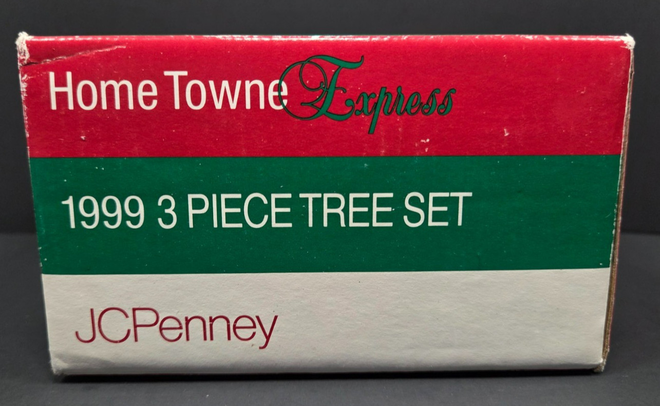 Home Towne Express 3 Piece Green Trees Set 1999 by JC Penny NEW IN BOX